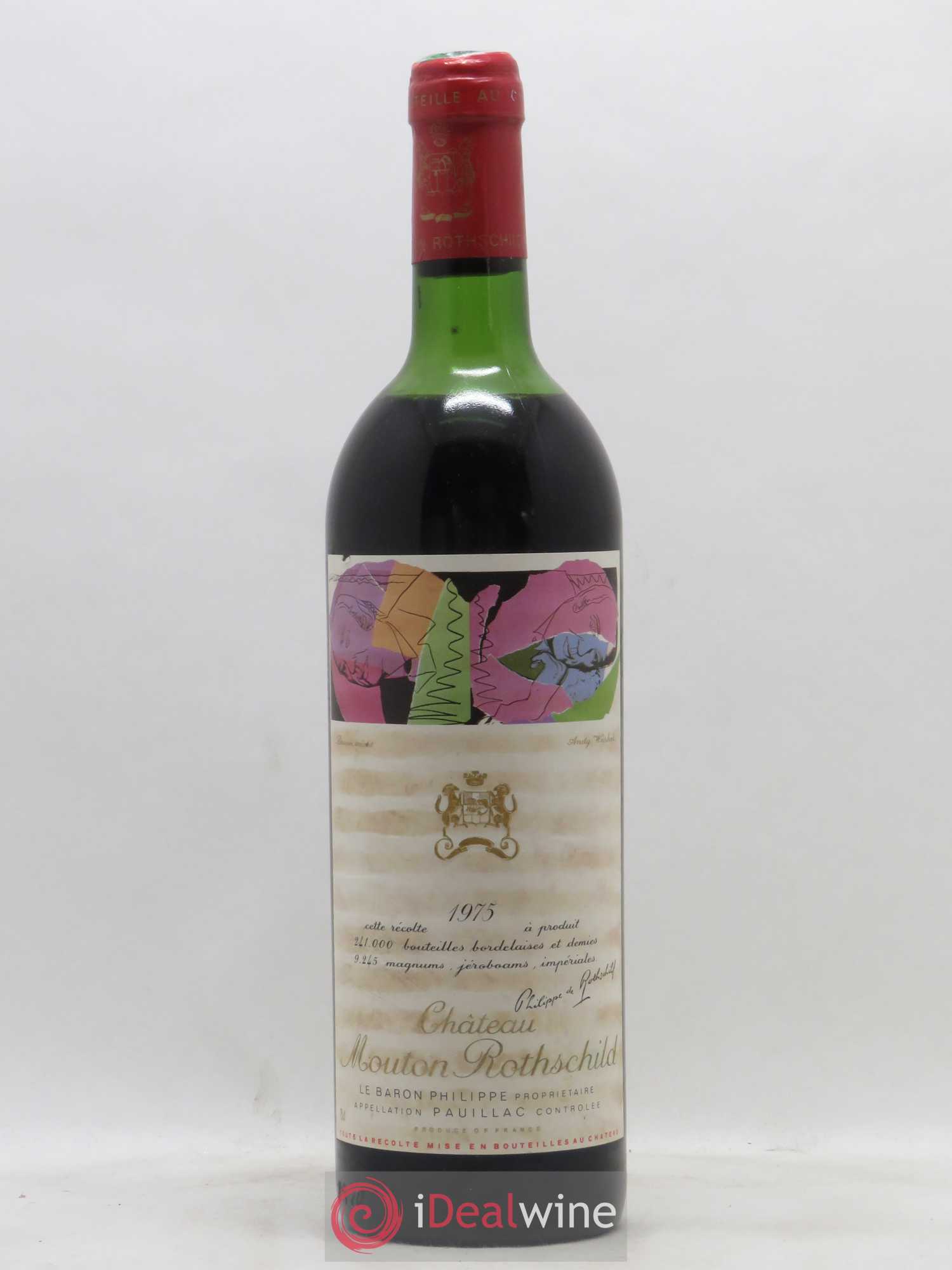 Château Mouton Rothschild 1er Grand Cru Classé 1975 - Lot de 1 bouteille - 0