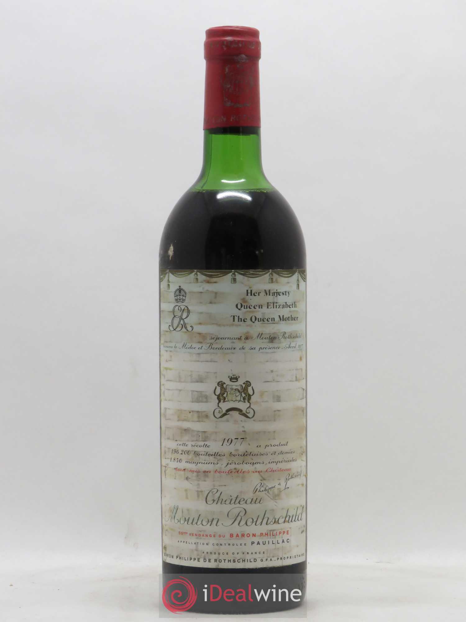 Château Mouton Rothschild 1er Grand Cru Classé 1977 - Lot de 1 bouteille - 0