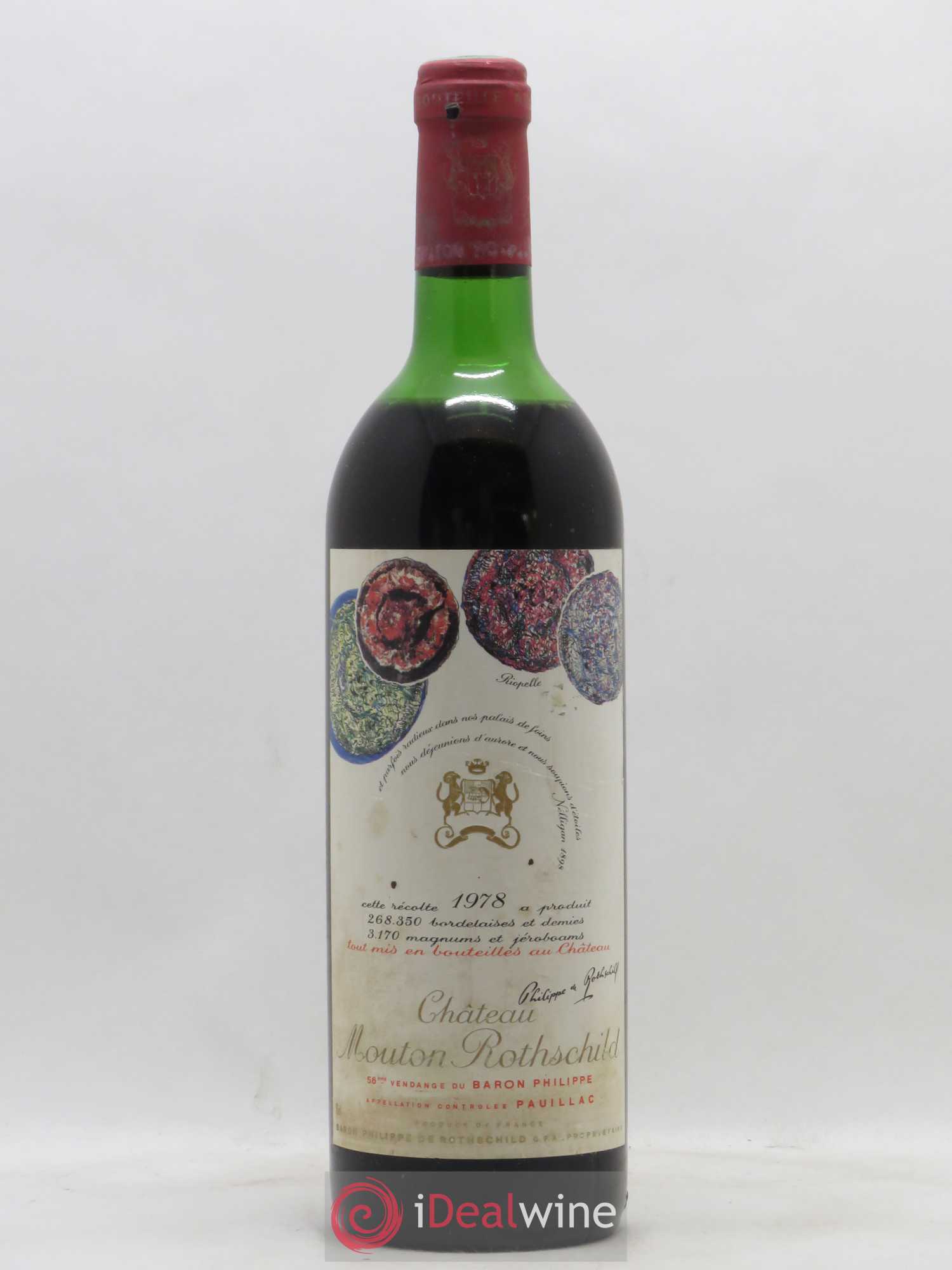 Château Mouton Rothschild 1er Grand Cru Classé 1978 - Lot de 1 bouteille - 0