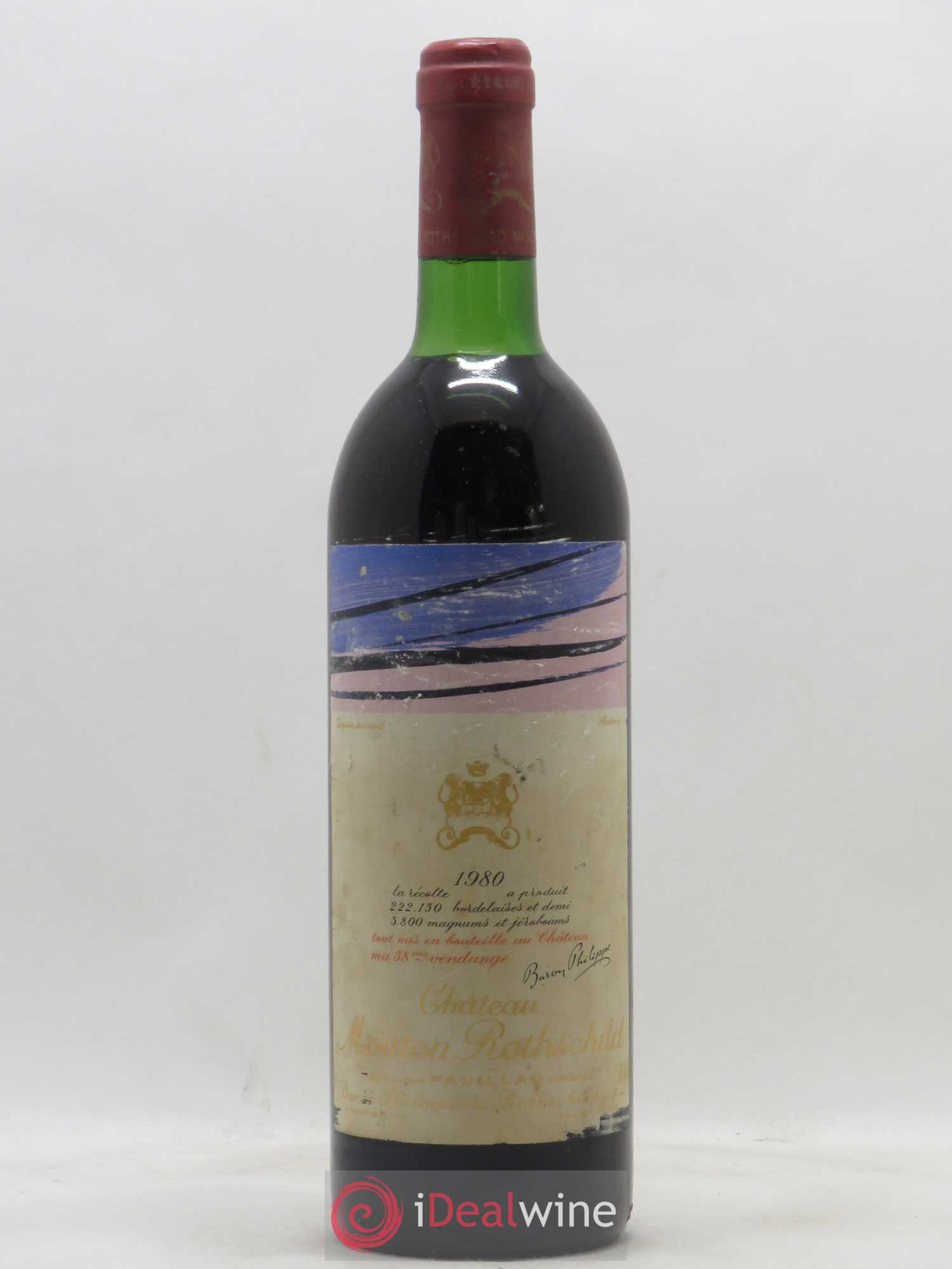 Château Mouton Rothschild 1er Grand Cru Classé 1980 - Lot de 1 bouteille - 0