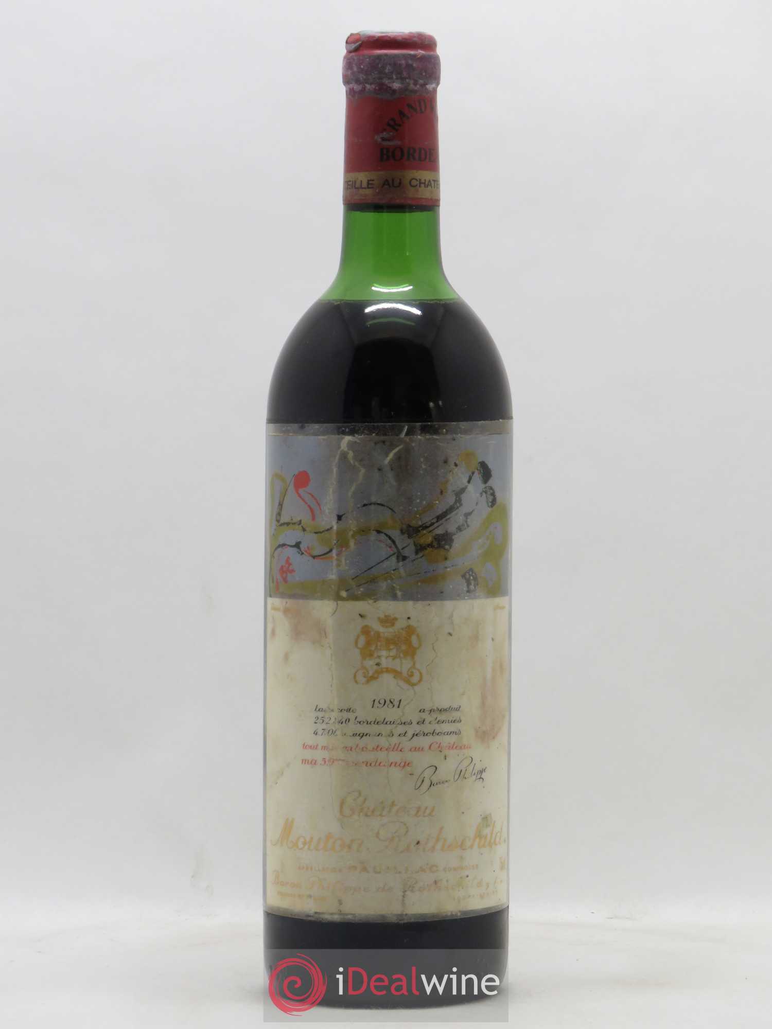 Château Mouton Rothschild 1er Grand Cru Classé 1981 - Lot de 1 bouteille - 0