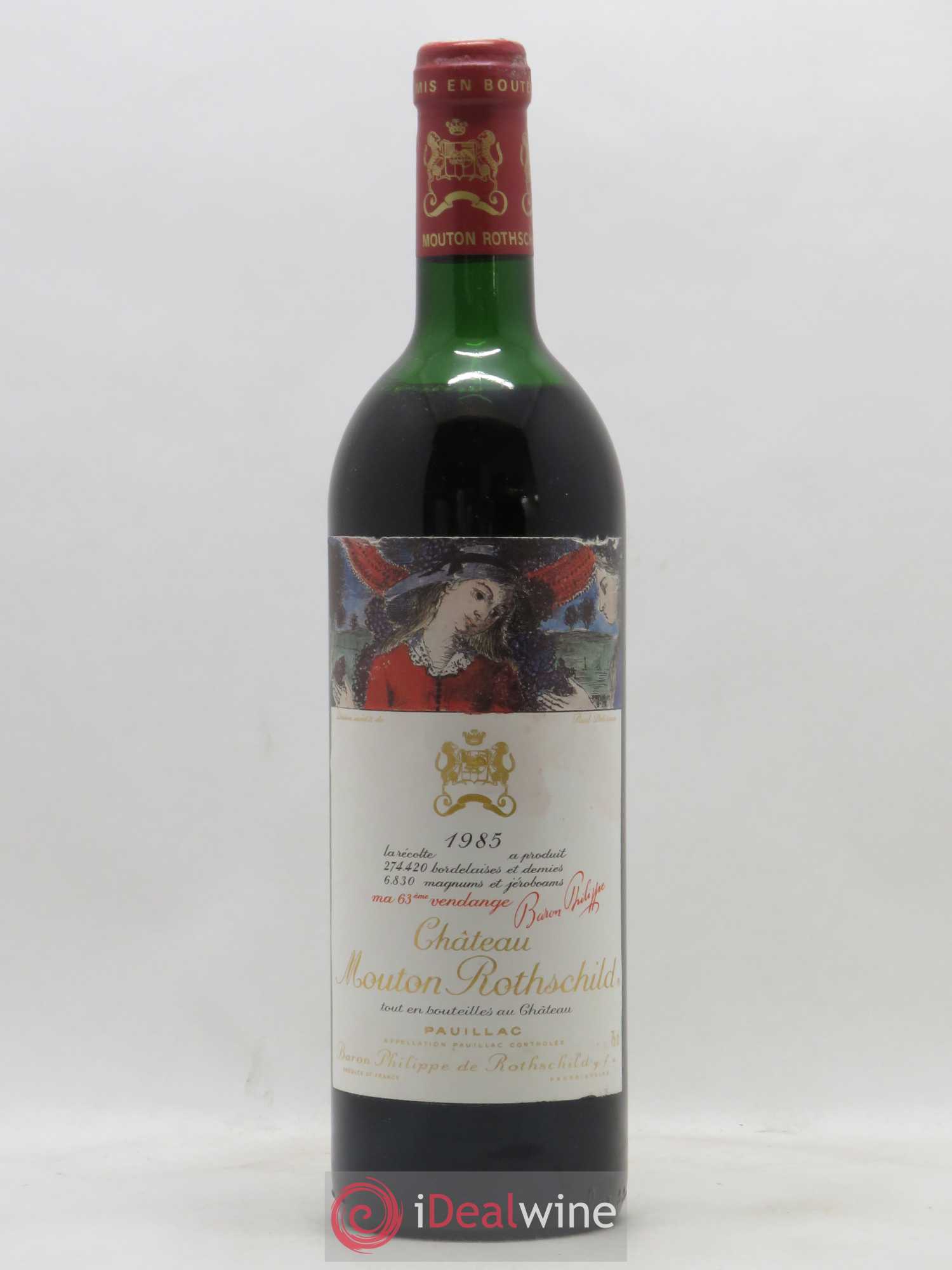 Château Mouton Rothschild 1er Grand Cru Classé 1985 - Lot de 1 bouteille - 0
