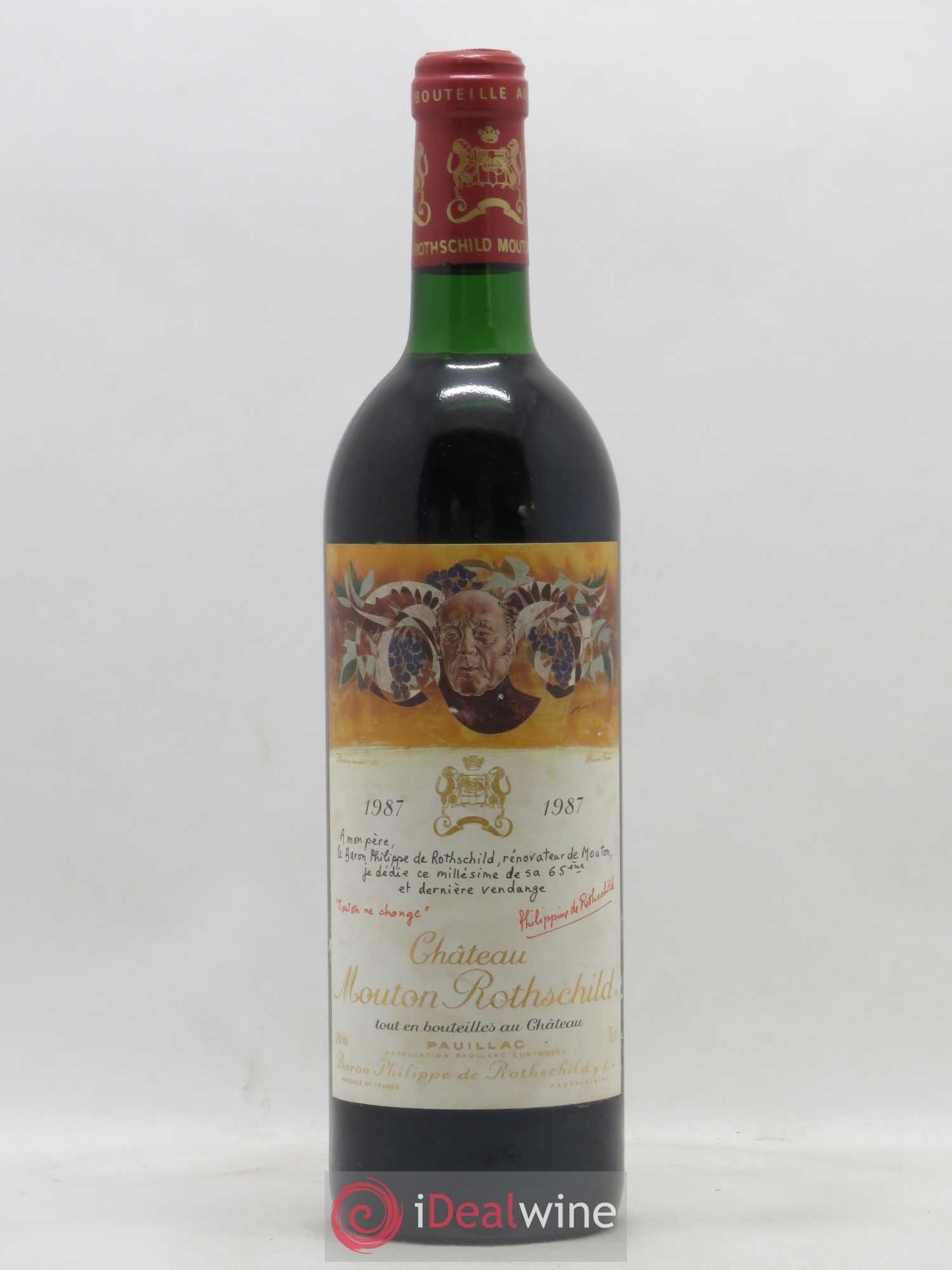 Château Mouton Rothschild 1er Grand Cru Classé 1987 - Lot de 1 bouteille - 0