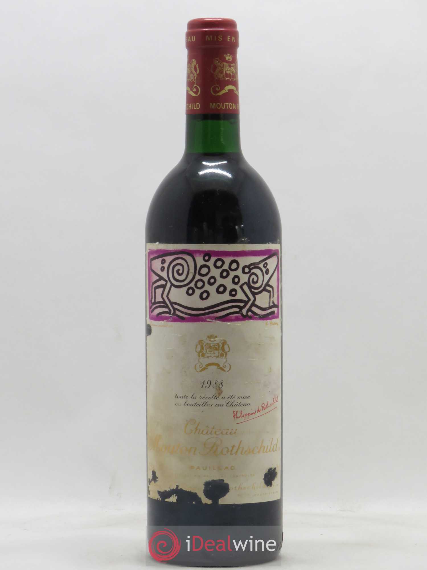Château Mouton Rothschild 1er Grand Cru Classé 1988 - Lot de 1 bouteille - 0