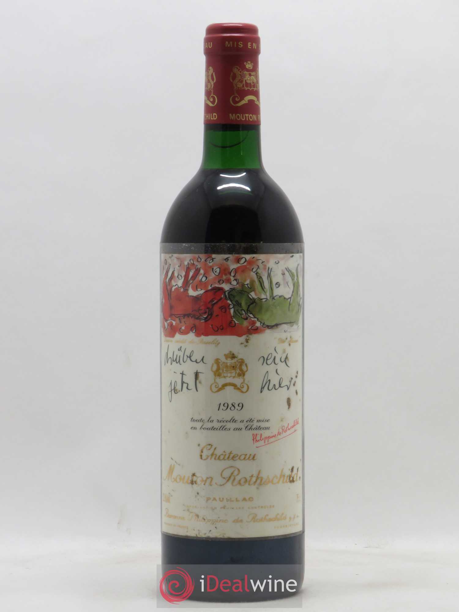 Château Mouton Rothschild 1er Grand Cru Classé 1989 - Lot de 1 bouteille - 0