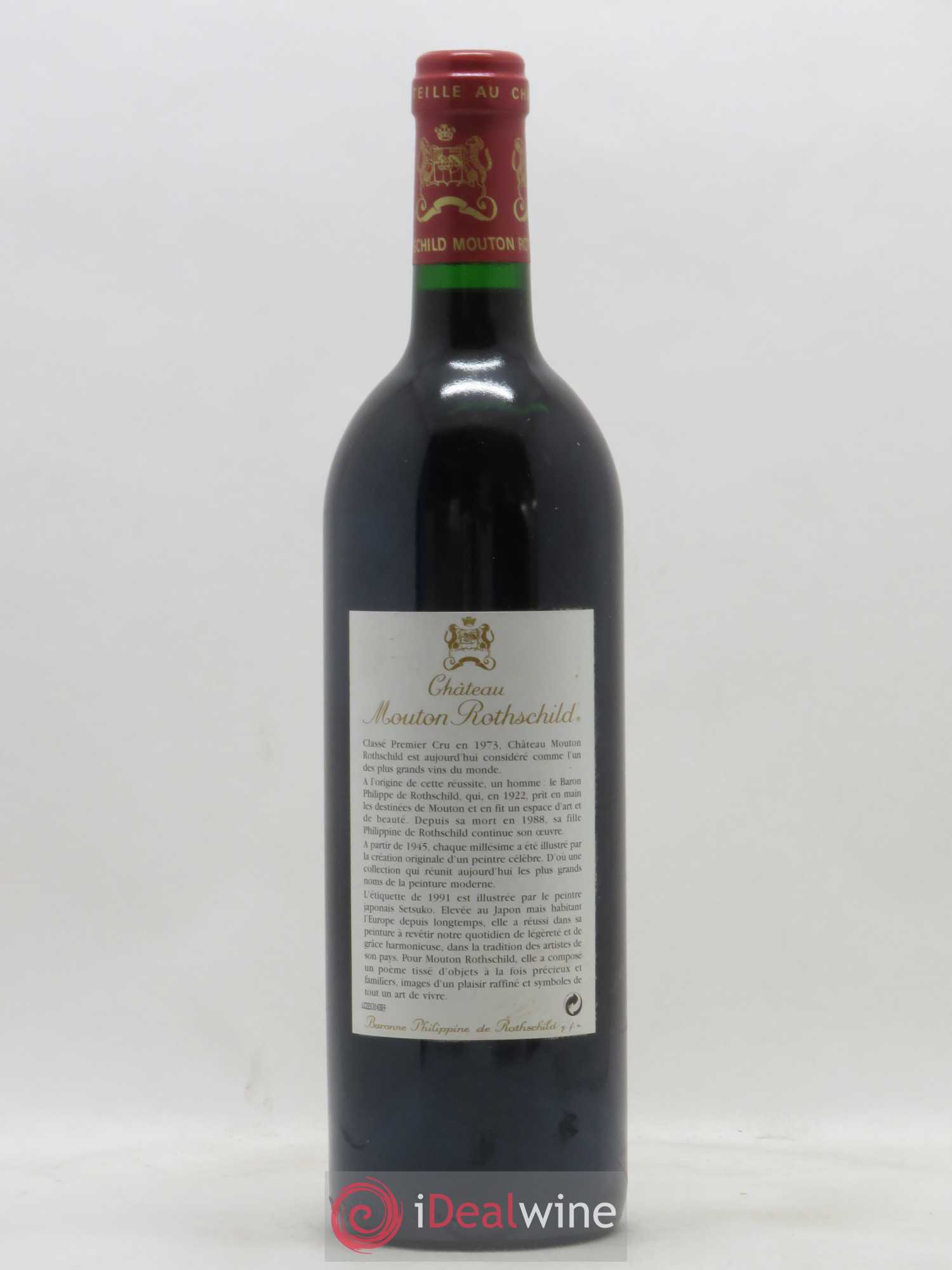 Château Mouton Rothschild 1er Grand Cru Classé 1991 - Lot de 1 bouteille - 1