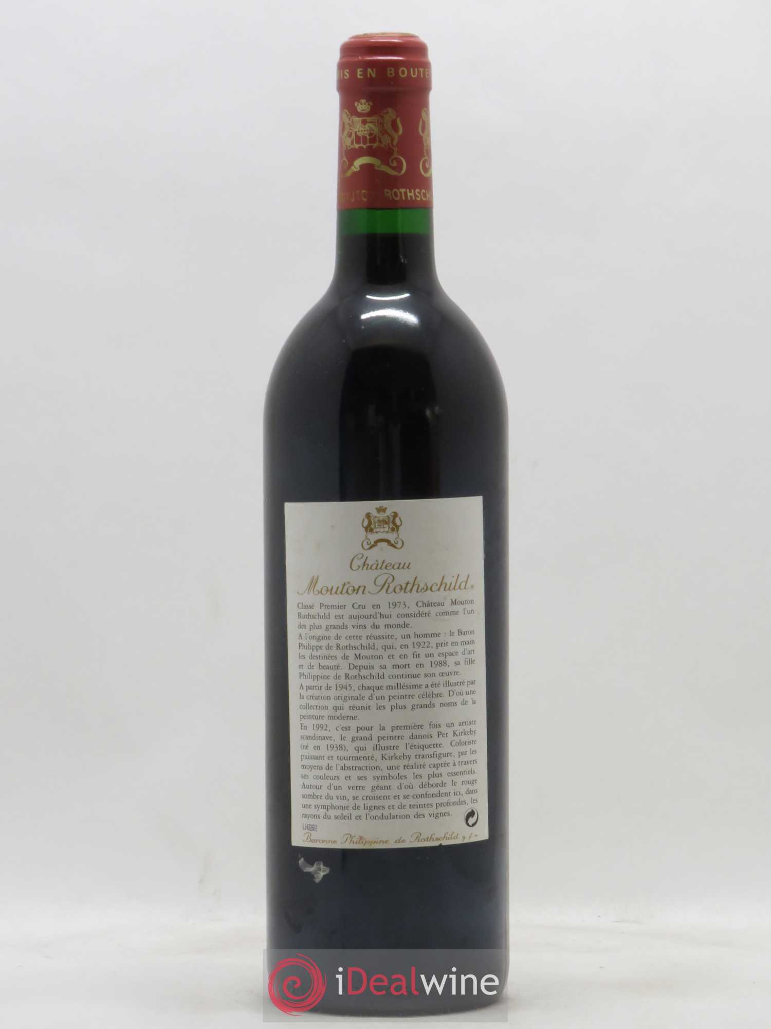 Château Mouton Rothschild 1er Grand Cru Classé 1992 - Lot de 1 bouteille - 1