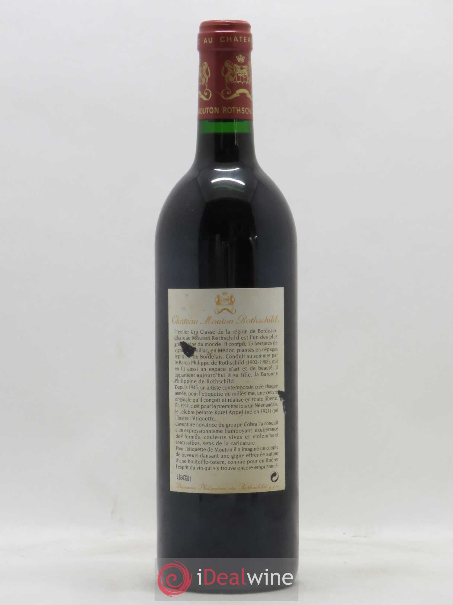 Château Mouton Rothschild 1er Grand Cru Classé 1994 - Lot de 1 bouteille - 1