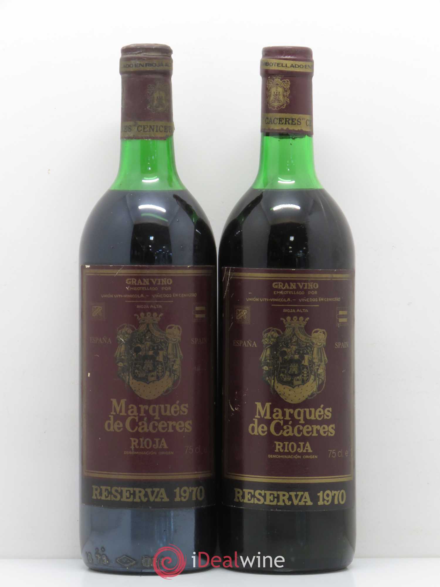 Rioja DOCA Reserva Marquès de Caceres 1970 - Posten von 2 Flaschen - 0