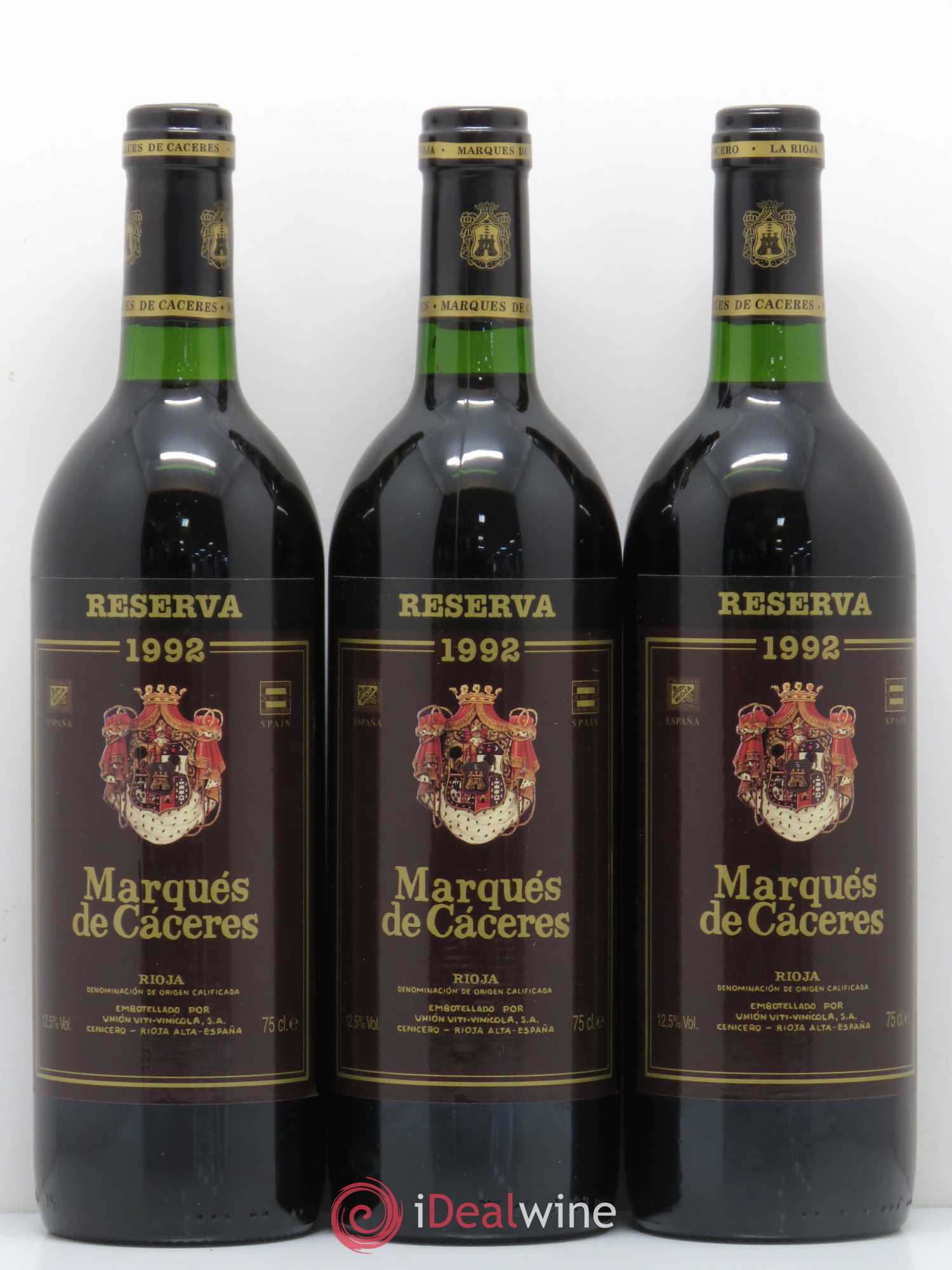 Rioja DOCA Reserva Marquès de Caceres 1992 - Lot de 3 bouteilles - 0
