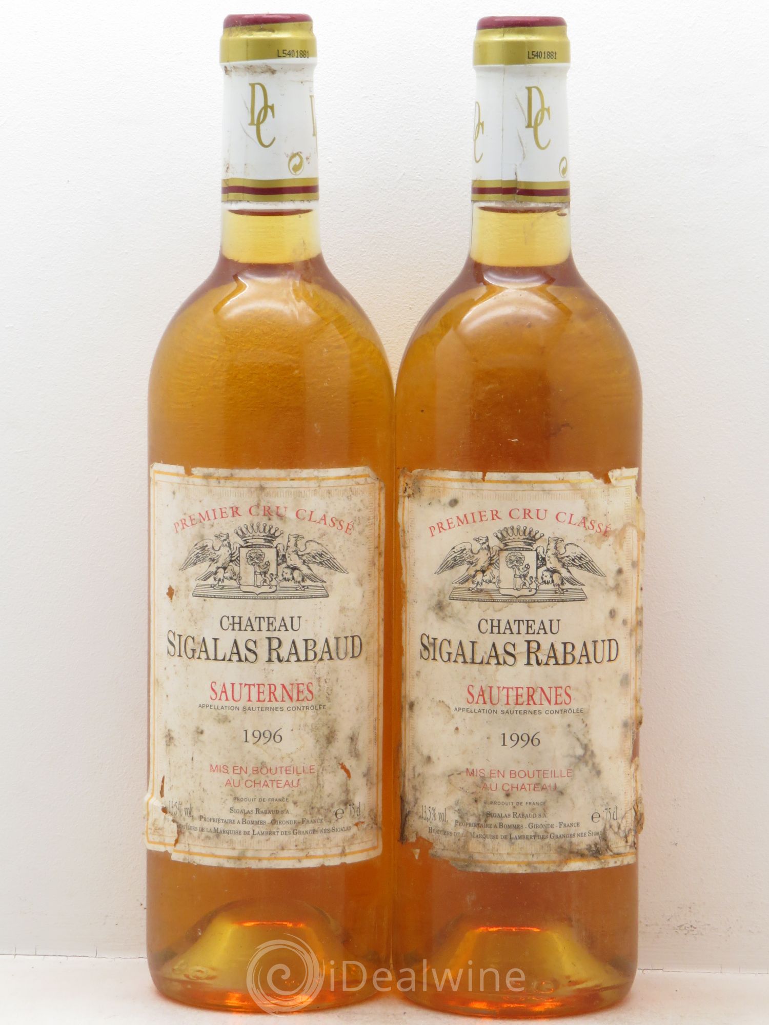 Château Sigalas Rabaud 1er Grand Cru Classé 1996 - Lotto di 2 bottiglie - 0