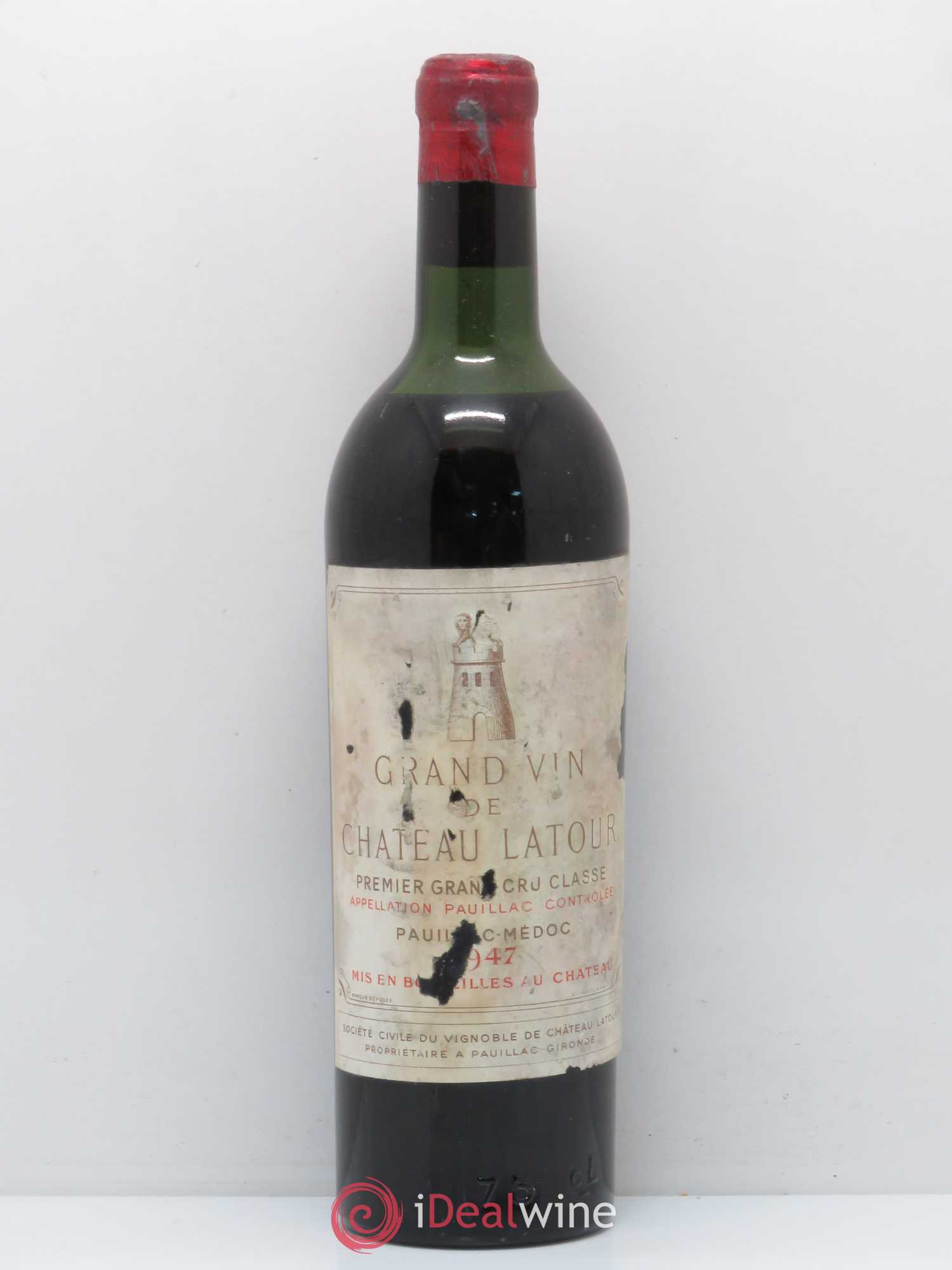 Château Latour 1er Grand Cru Classé 1947 - Lot de 1 bouteille - 0