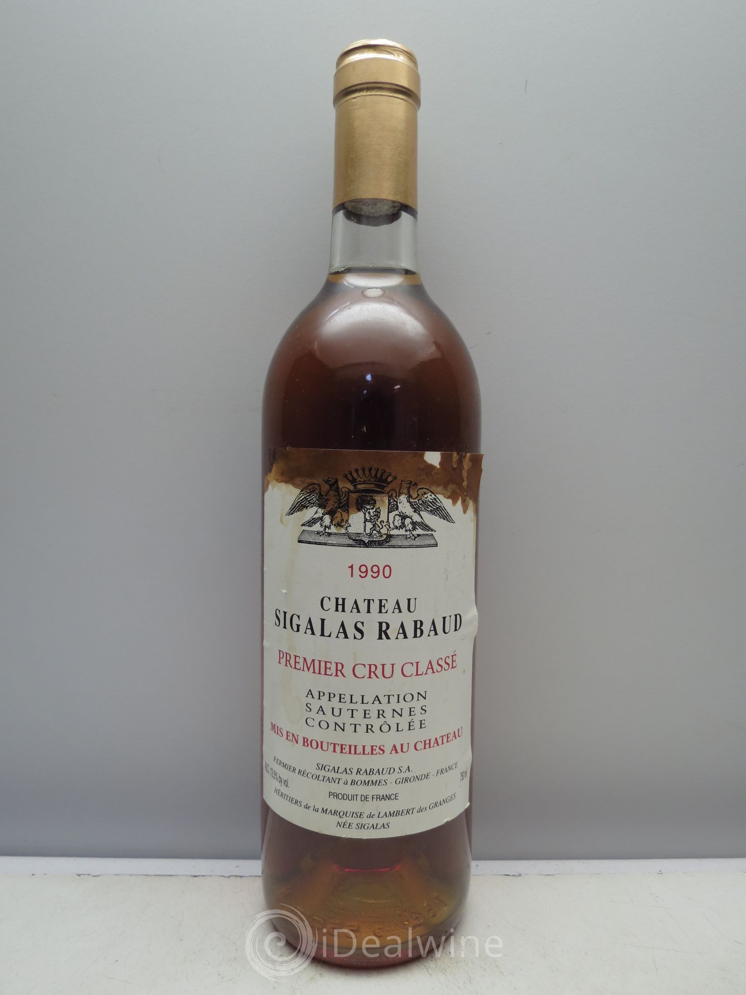 Château Sigalas Rabaud 1er Grand Cru Classé (sans prix de reserve/no reserve) 1990 - Posten von 1 Flasche - 0
