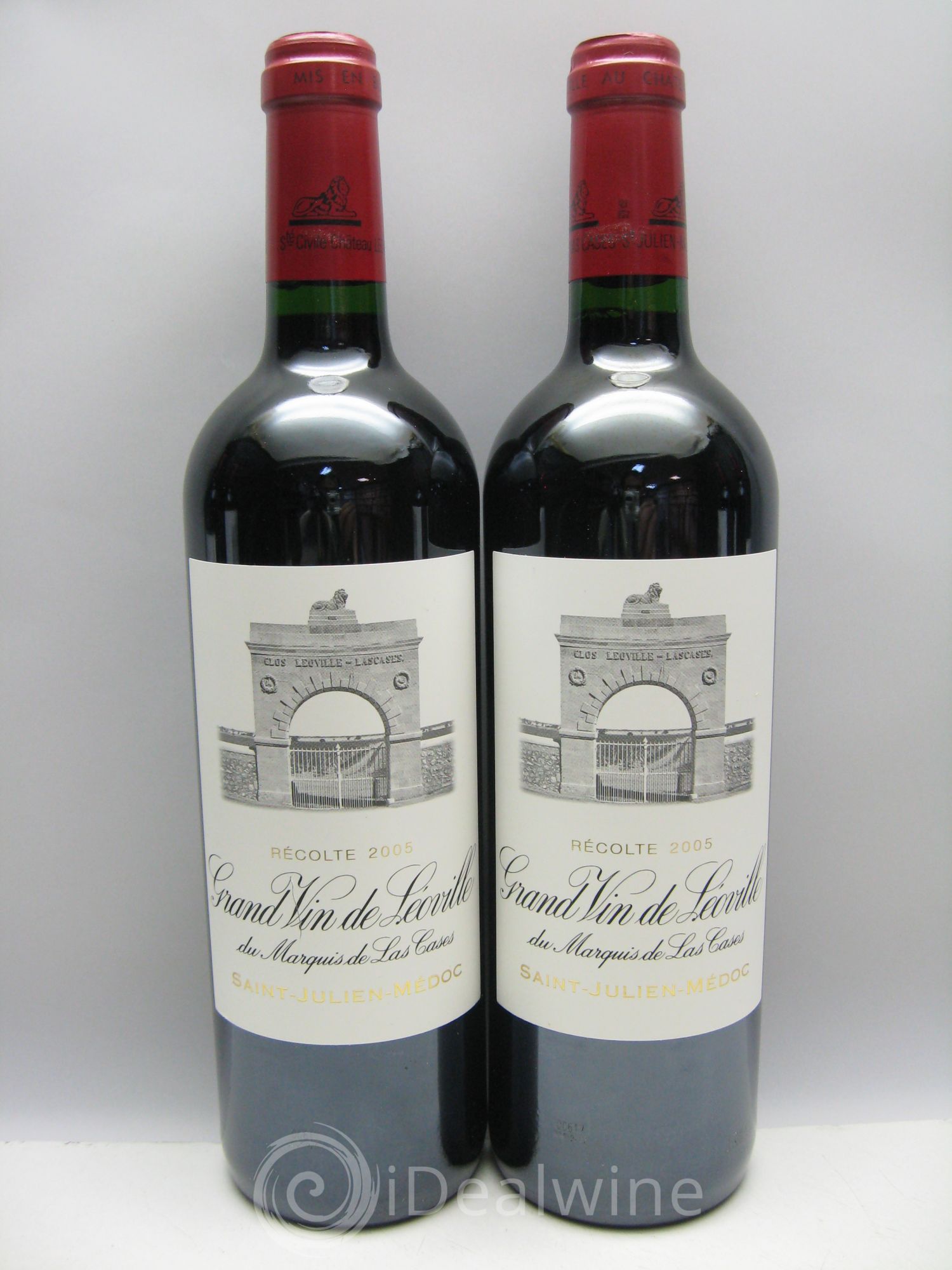 Château Léoville Las Cases 2ème Grand Cru Classé (CB plate sans couvercle) 2005 - Lot de 6 bouteilles - 1
