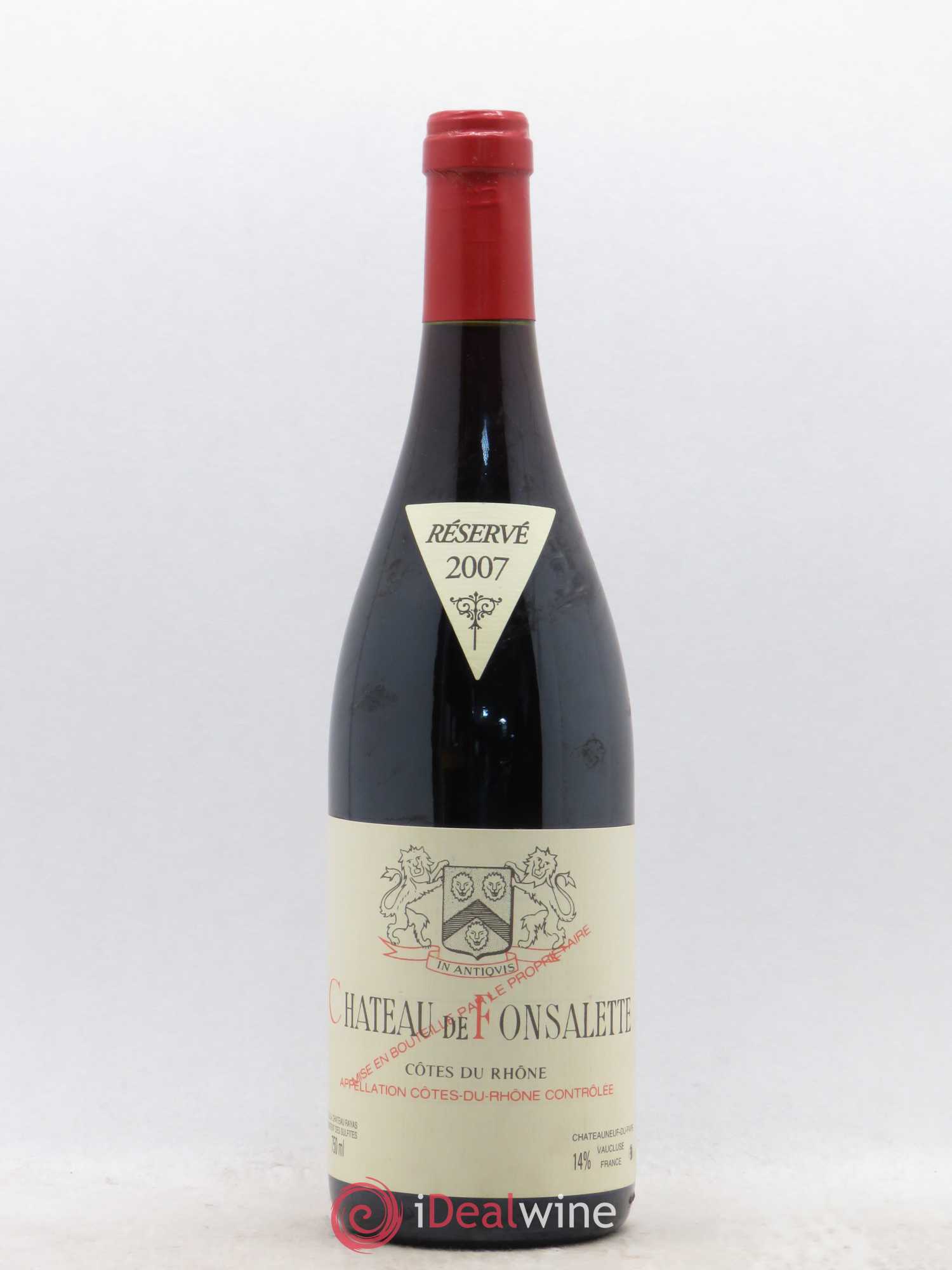 Côtes-du-Rhône Château de Fonsalette Emmanuel Reynaud 2007 - Lot de 1 bouteille - 0
