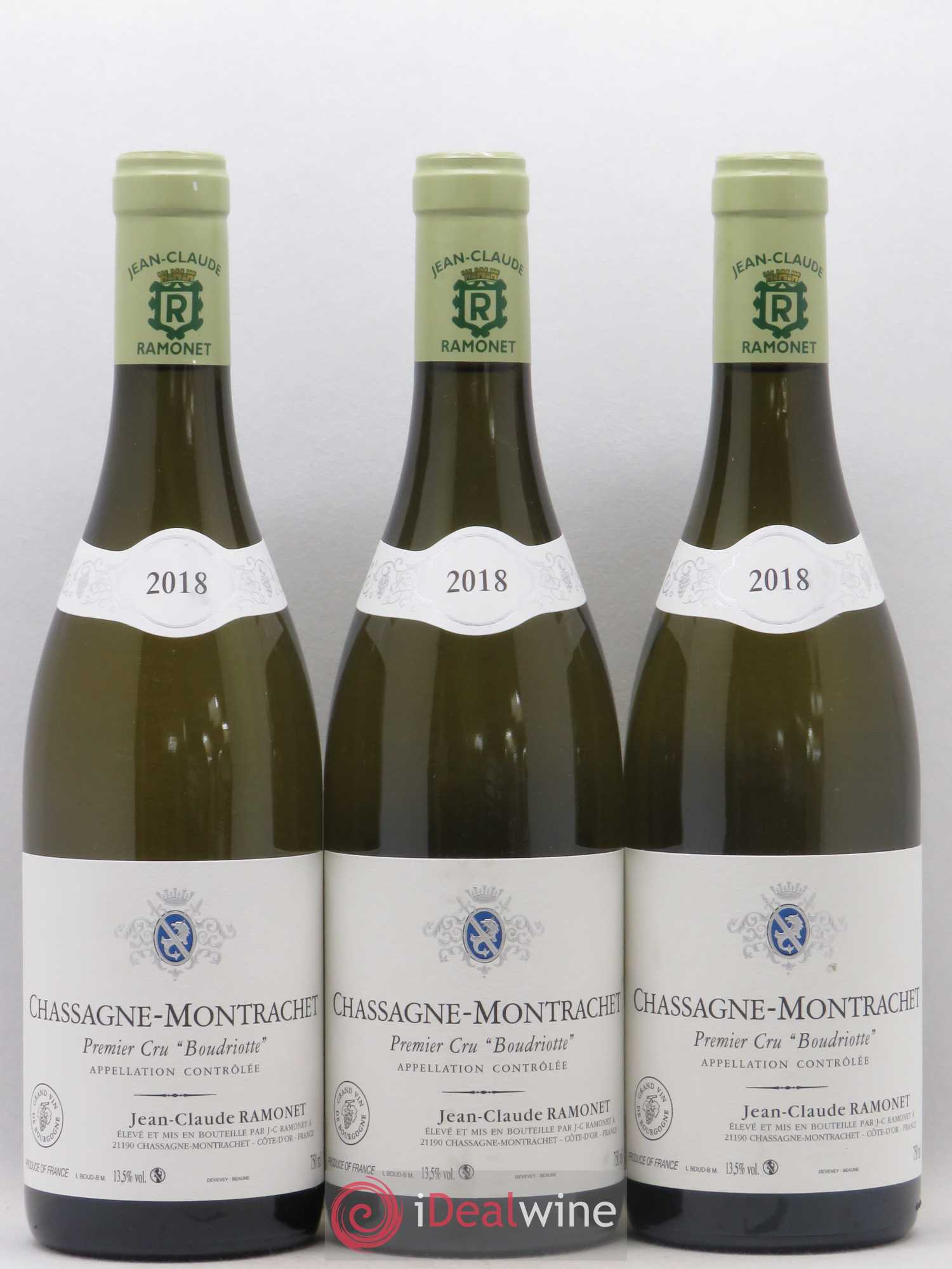 Chassagne-Montrachet 1er Cru Boudriotte Ramonet (Domaine) 2018 - Lot de 3 bouteilles - 0