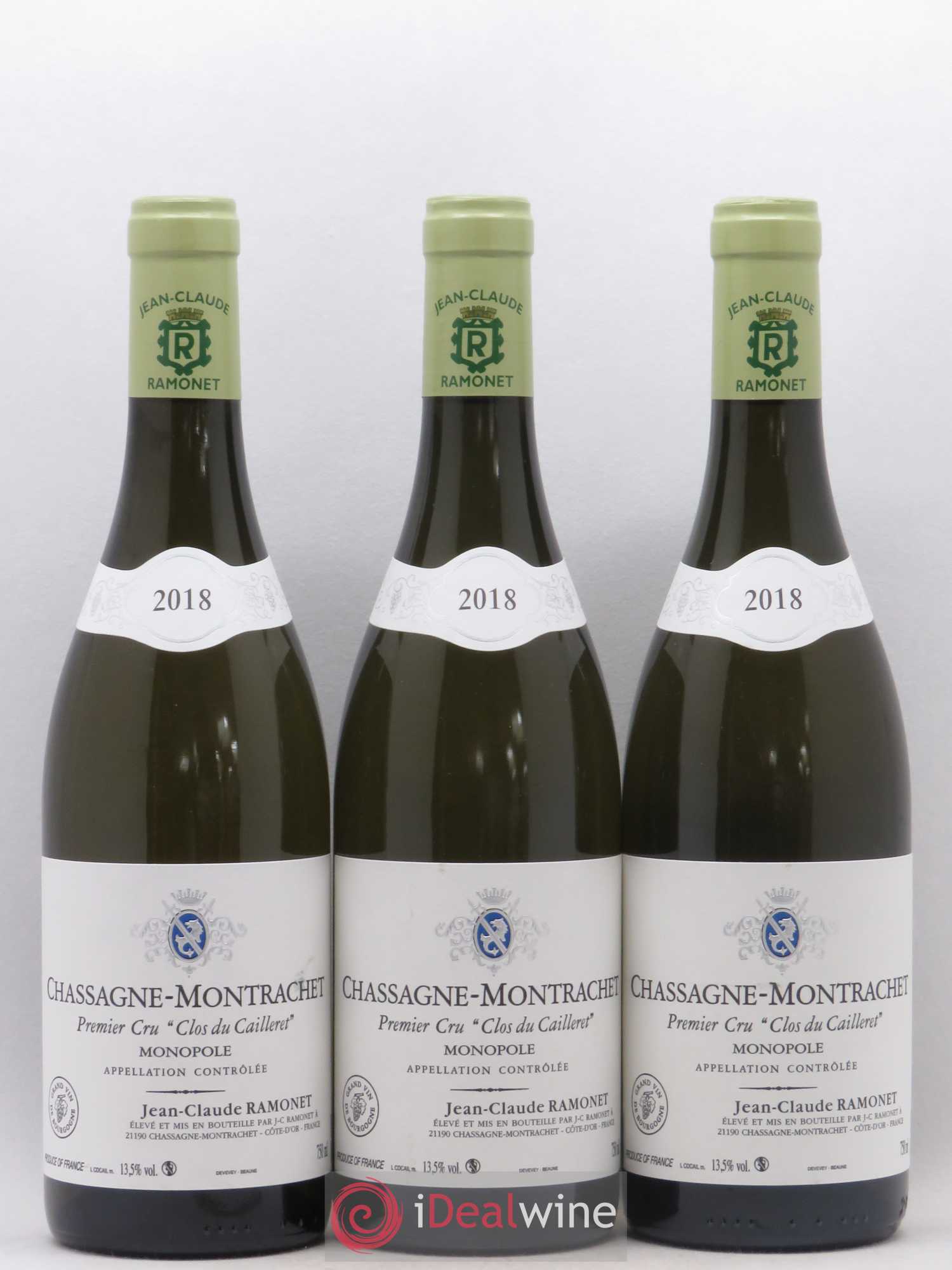 Chassagne-Montrachet 1er Cru Clos du Cailleret Ramonet (Domaine) 2018 - Lot de 3 bouteilles - 0