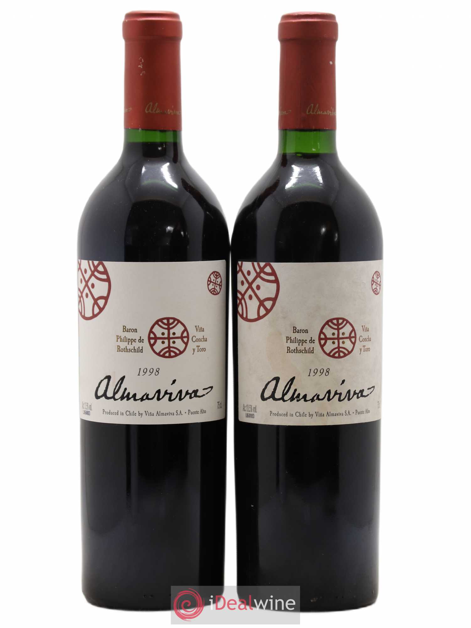 Chili Almaviva Baron P. de Rothschild Concha y Toro 1998 - Lot de 2 bouteilles - 0