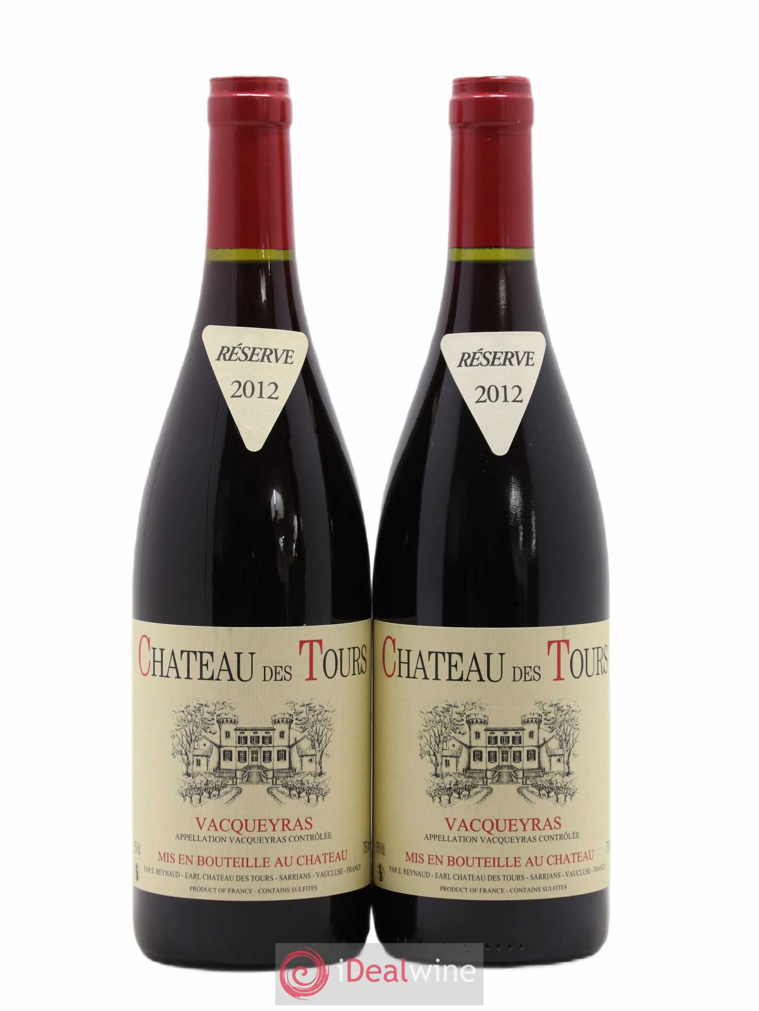 Vacqueyras Château des Tours Emmanuel Reynaud 2012 - Lot de 2 bouteilles - 0
