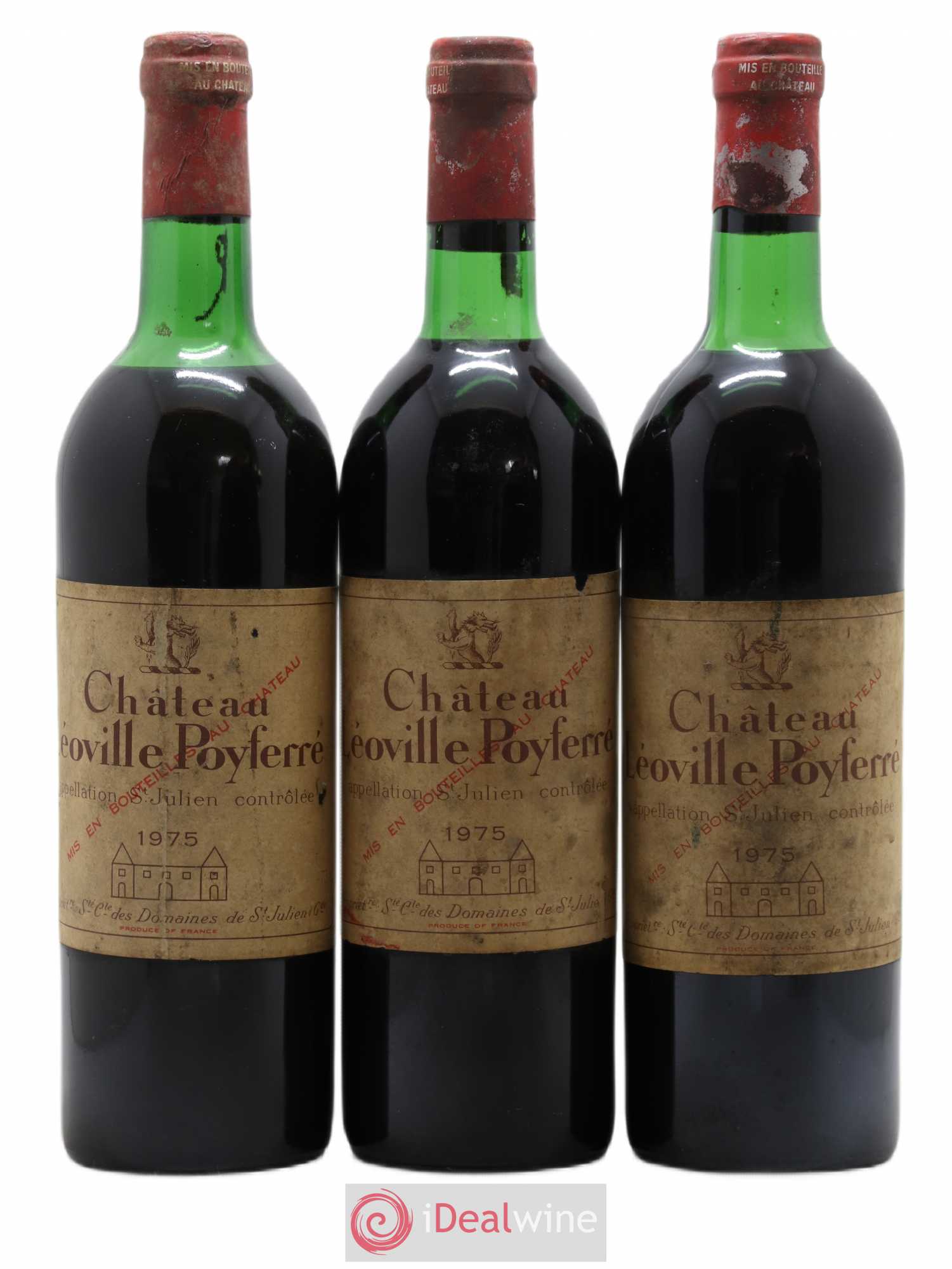 Château Léoville Poyferré 2ème Grand Cru Classé 1975 - Lot de 3 bouteilles - 0