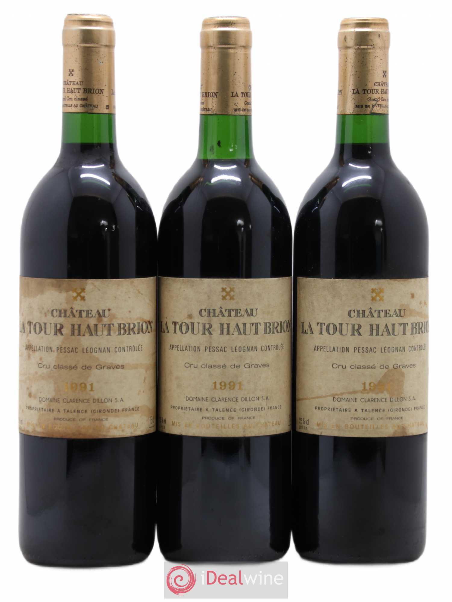 Château la Tour Haut-Brion Cru Classé de Graves 1991 - Lot de 3 bouteilles - 0