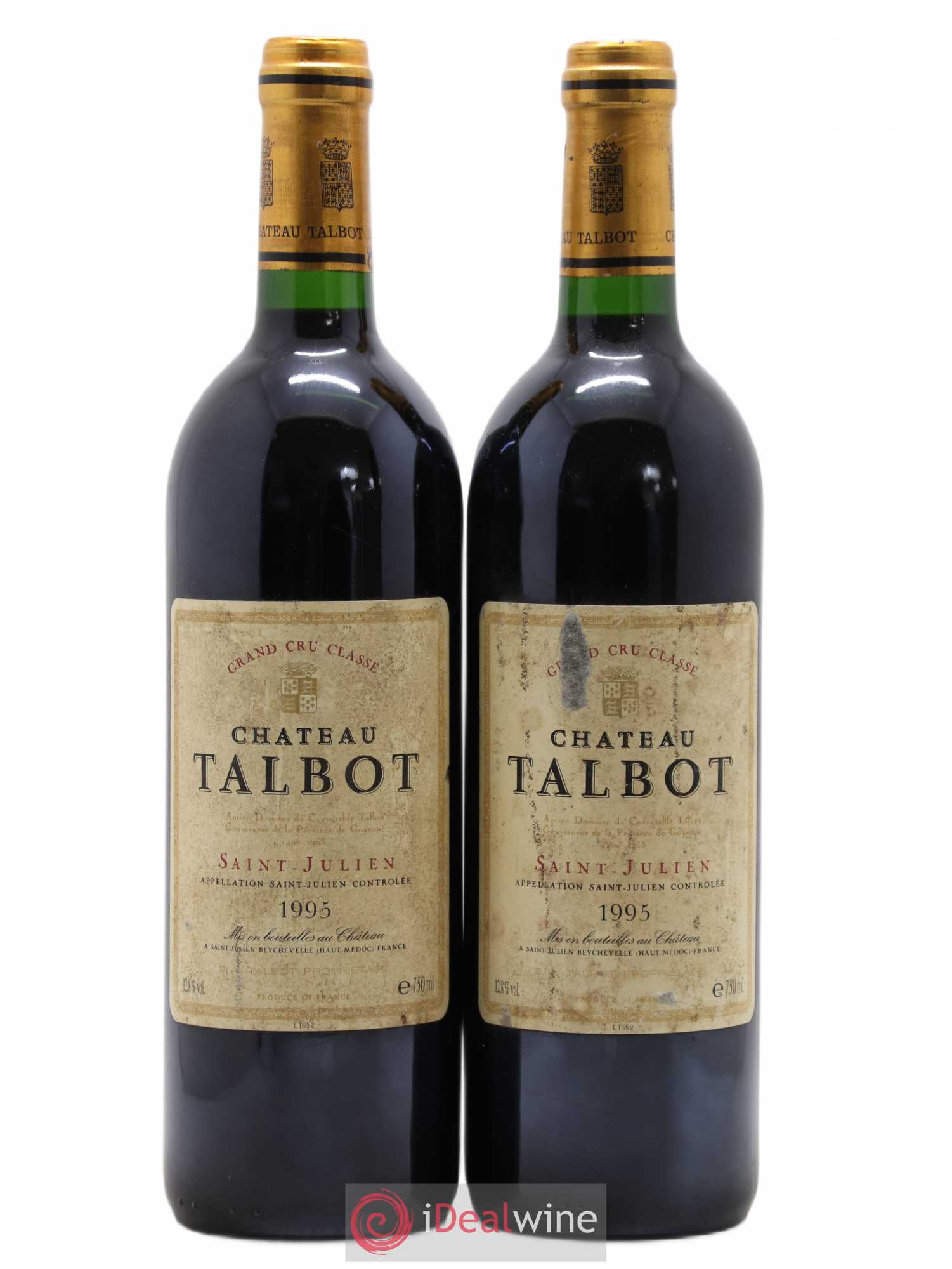 Château Talbot 4ème Grand Cru Classé 1995 - Lot de 2 bouteilles - 0