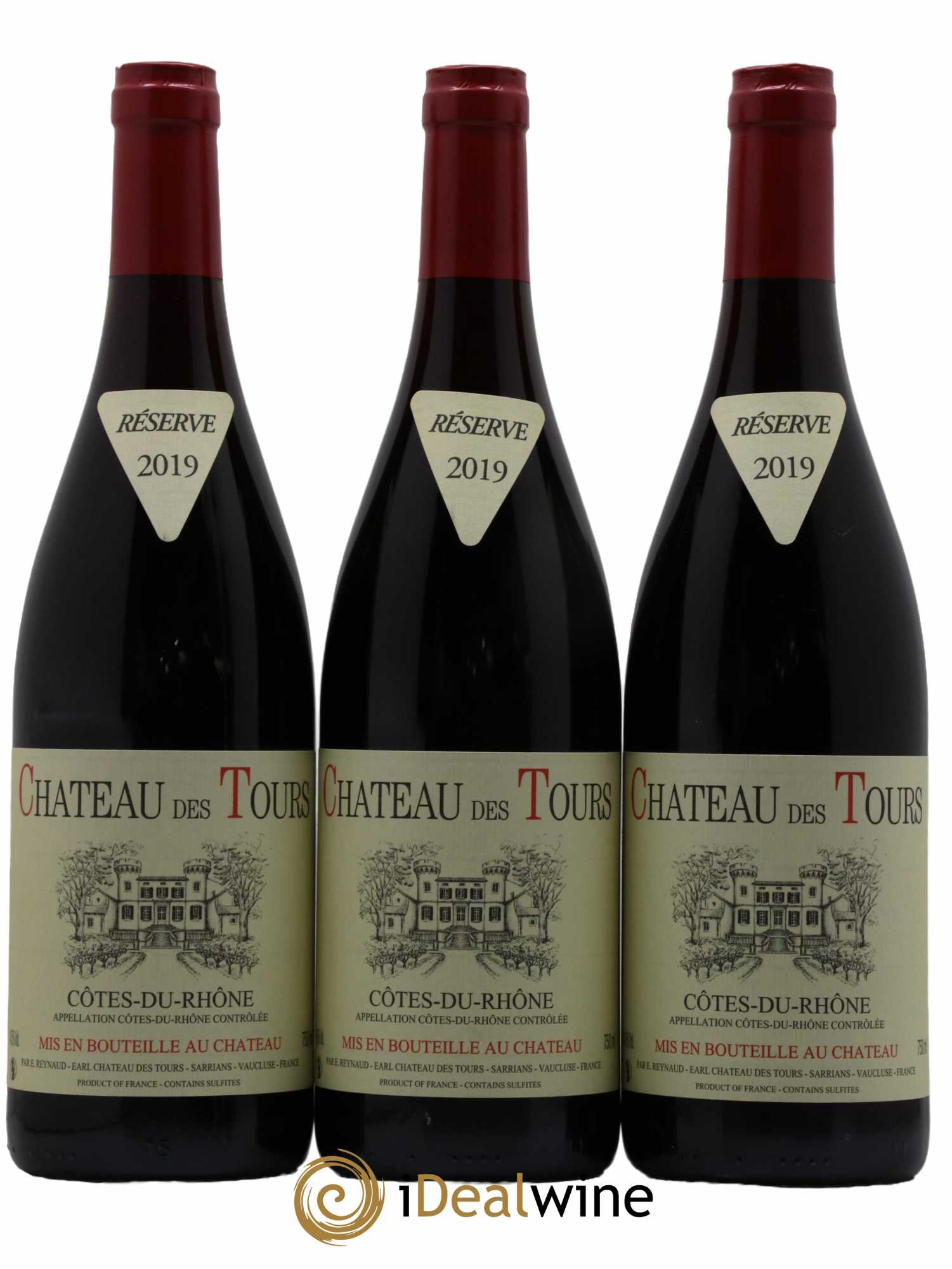Côtes-du-Rhône Château des Tours Emmanuel Reynaud 2019 - Lot de 3 bouteilles - 0
