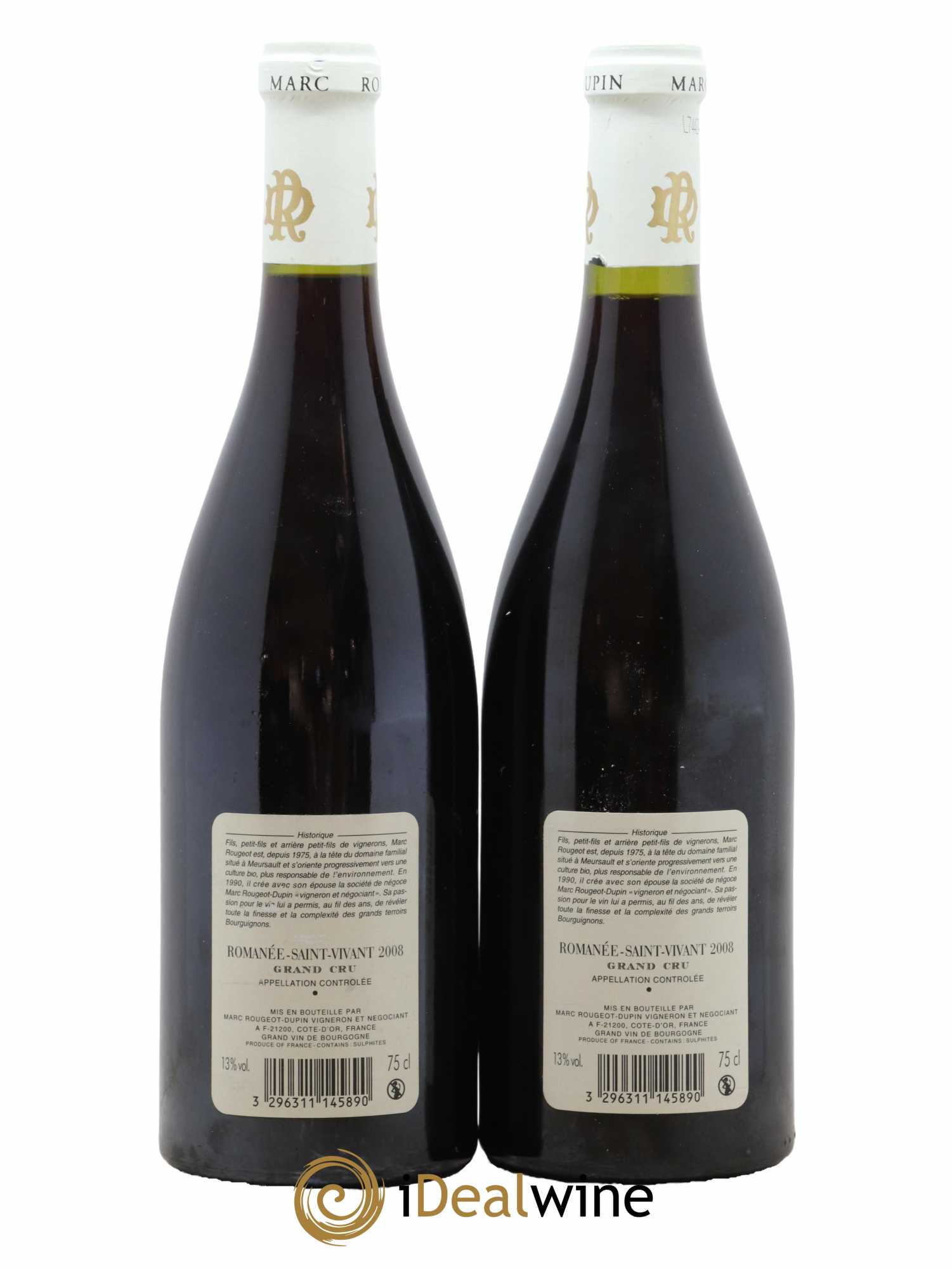 Romanée-Saint-Vivant Grand Cru Marc Rougeot-Dupin 2008 - Lot de 2 bouteilles - 1