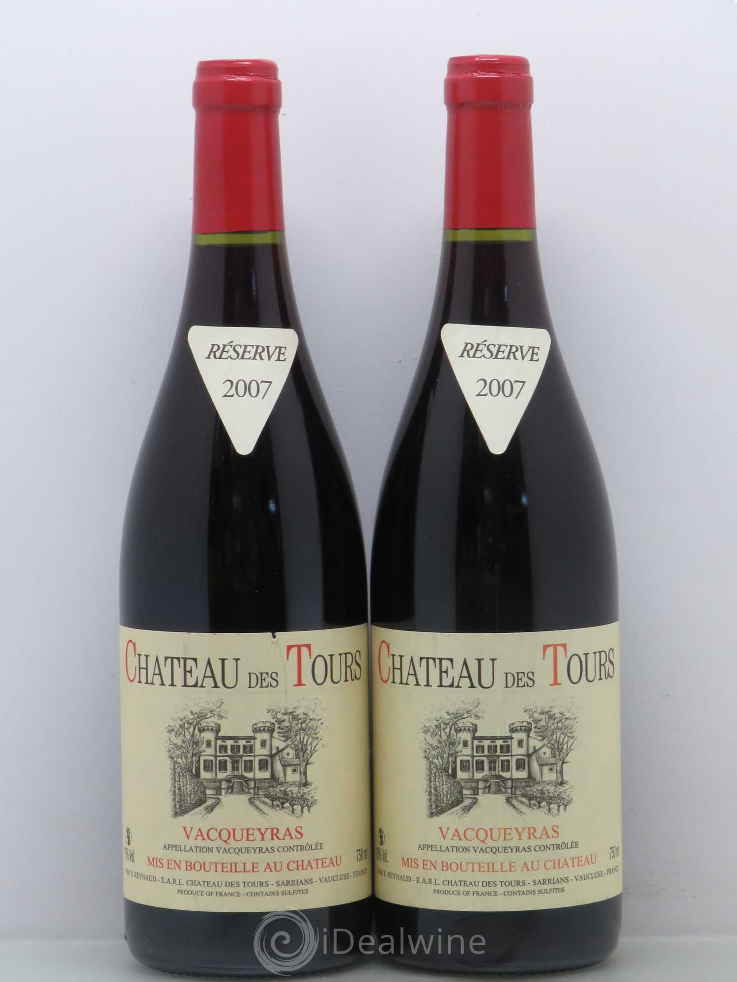 Vacqueyras Château des Tours Emmanuel Reynaud 2007 - Lot de 2 bouteilles - 0