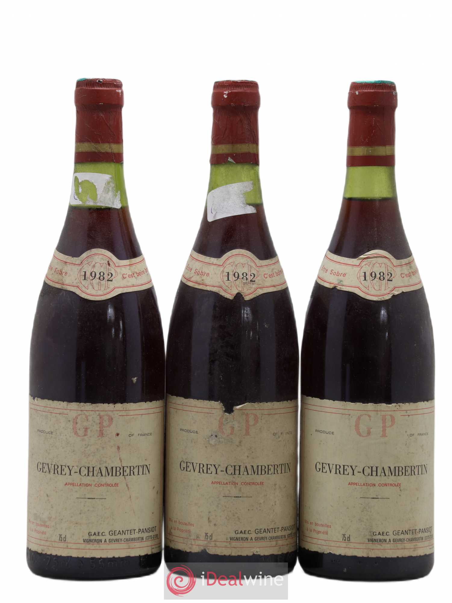 Gevrey-Chambertin Geantet-Pansiot 1982 - Lot de 3 bouteilles - 0