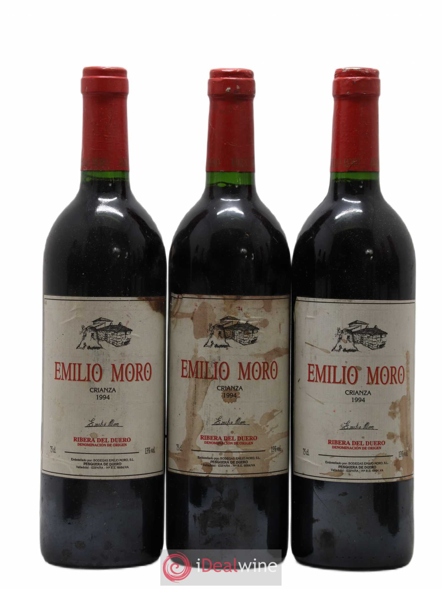 Ribera Del Duero DO Emilio Moro 1994 - Lot of 3 bottles - 0