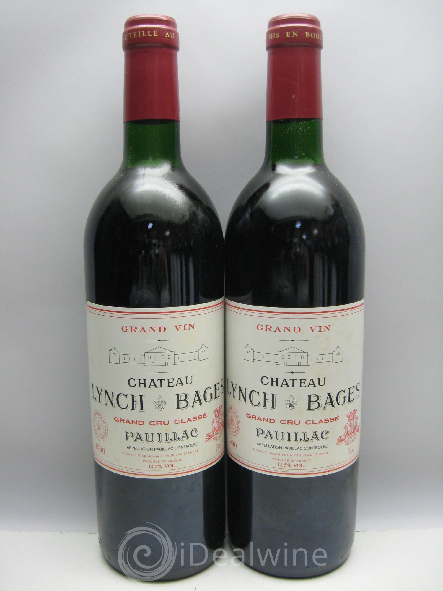 Château Lynch Bages 5ème Grand Cru Classé (CB sans couvercle et trace de feutre) 1990 - Lotto di 12 bottiglie - 0