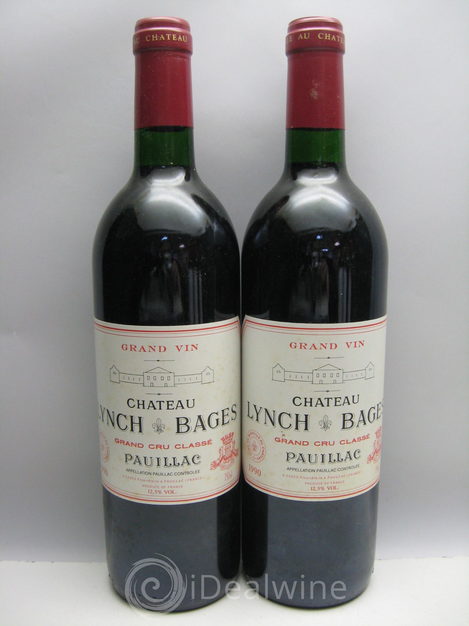 Château Lynch Bages 5ème Grand Cru Classé (CB sans couvercle et trace de feutre) 1990 - Lotto di 12 bottiglie - 2