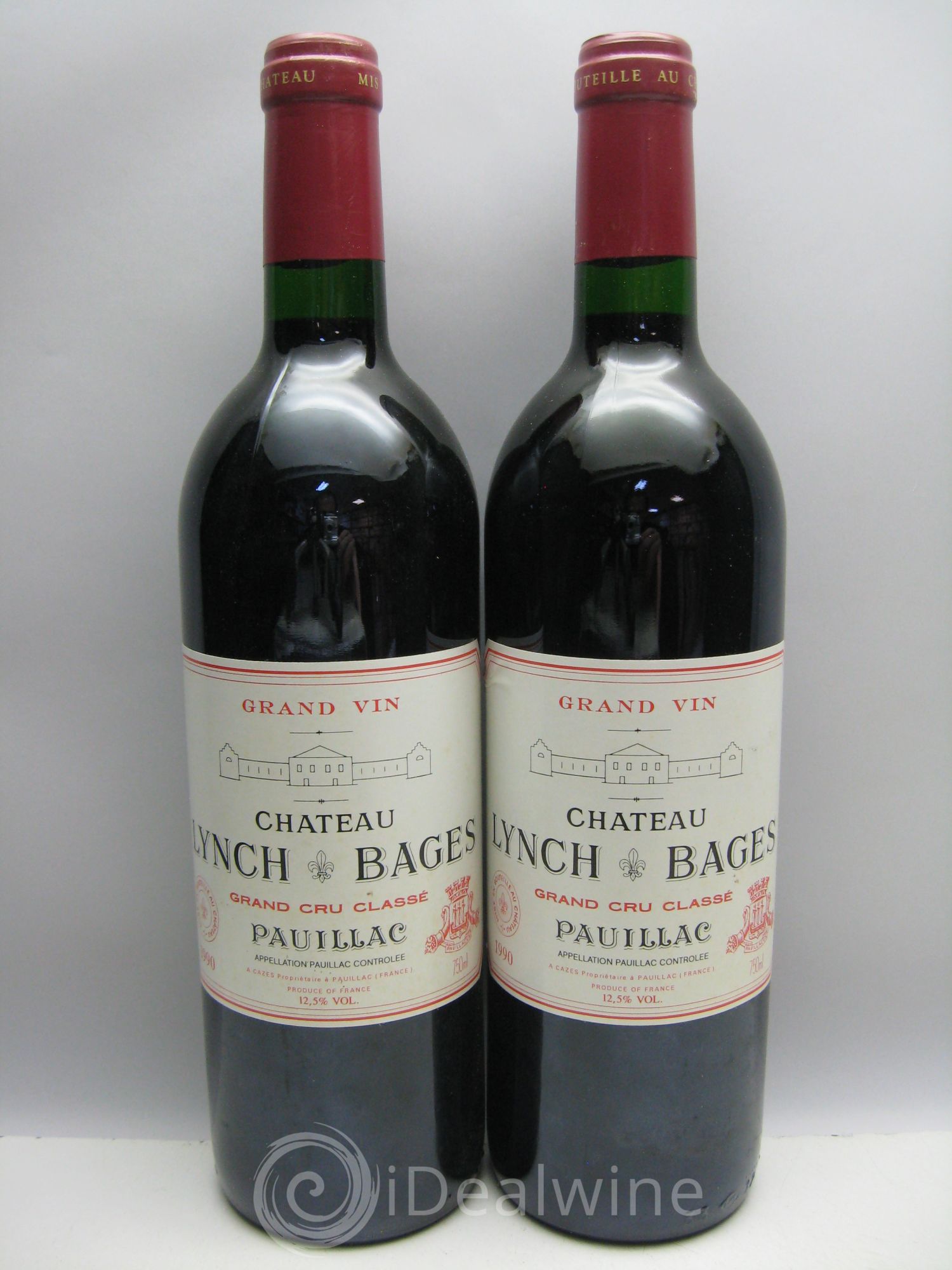 Château Lynch Bages 5ème Grand Cru Classé (CB sans couvercle et trace de feutre) 1990 - Lotto di 12 bottiglie - 5