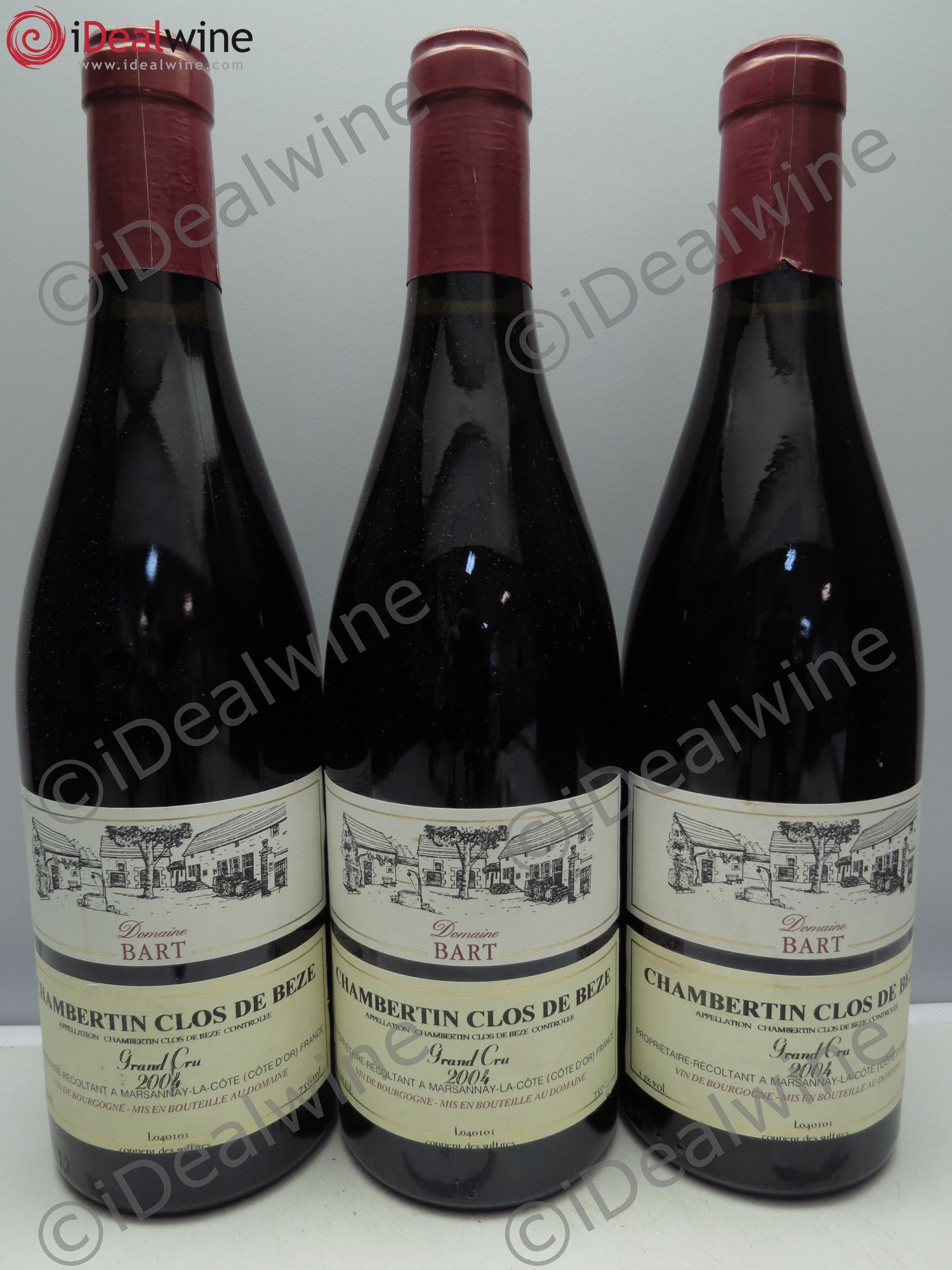 Chambertin Clos de Bèze Grand Cru Domaine Bart 2004 - Lot de 3 bouteilles - 0