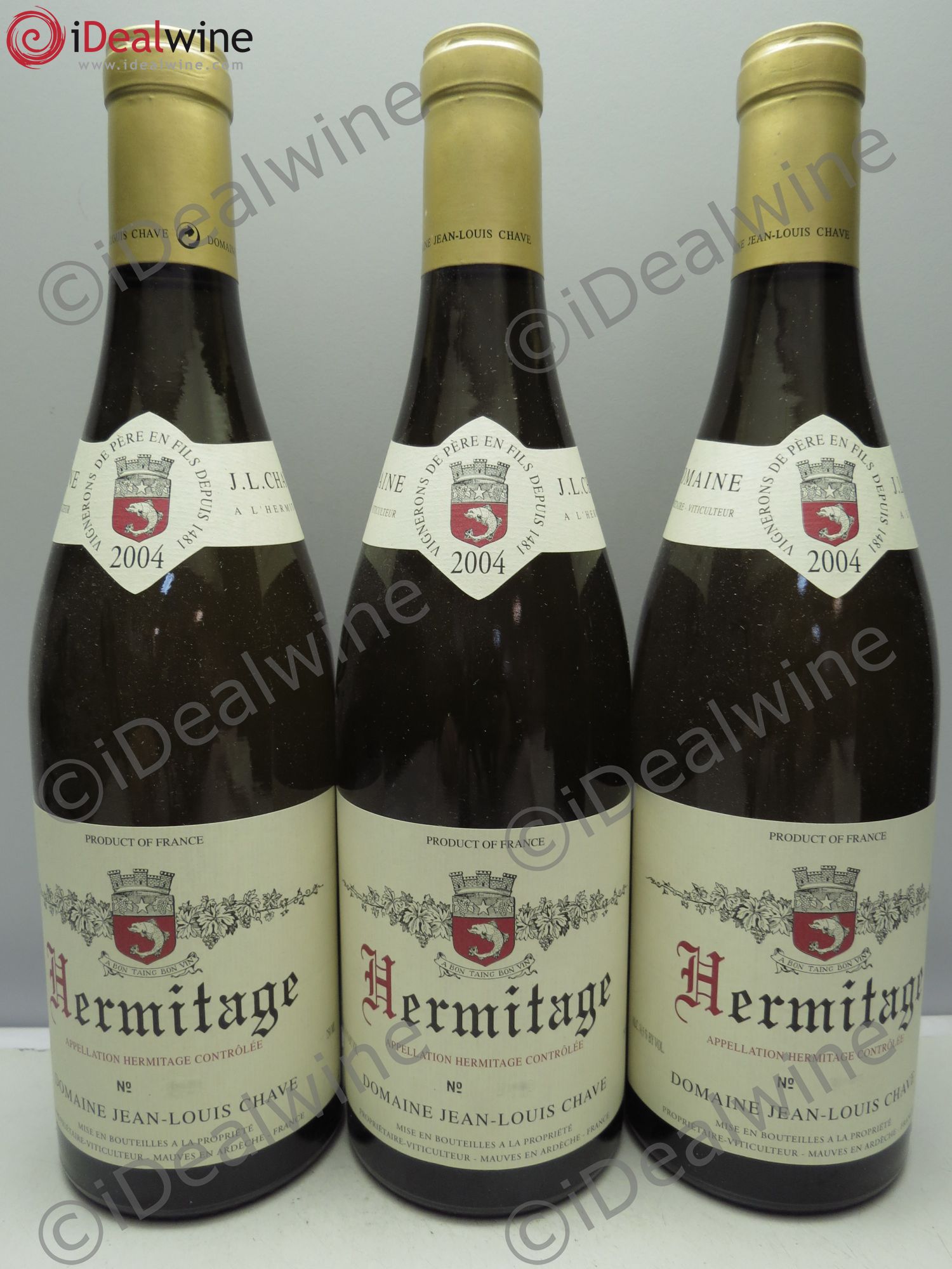 Hermitage Jean-Louis Chave (sans prix de réserve/no reserve) 2004 - Posten von 3 Flaschen - 0