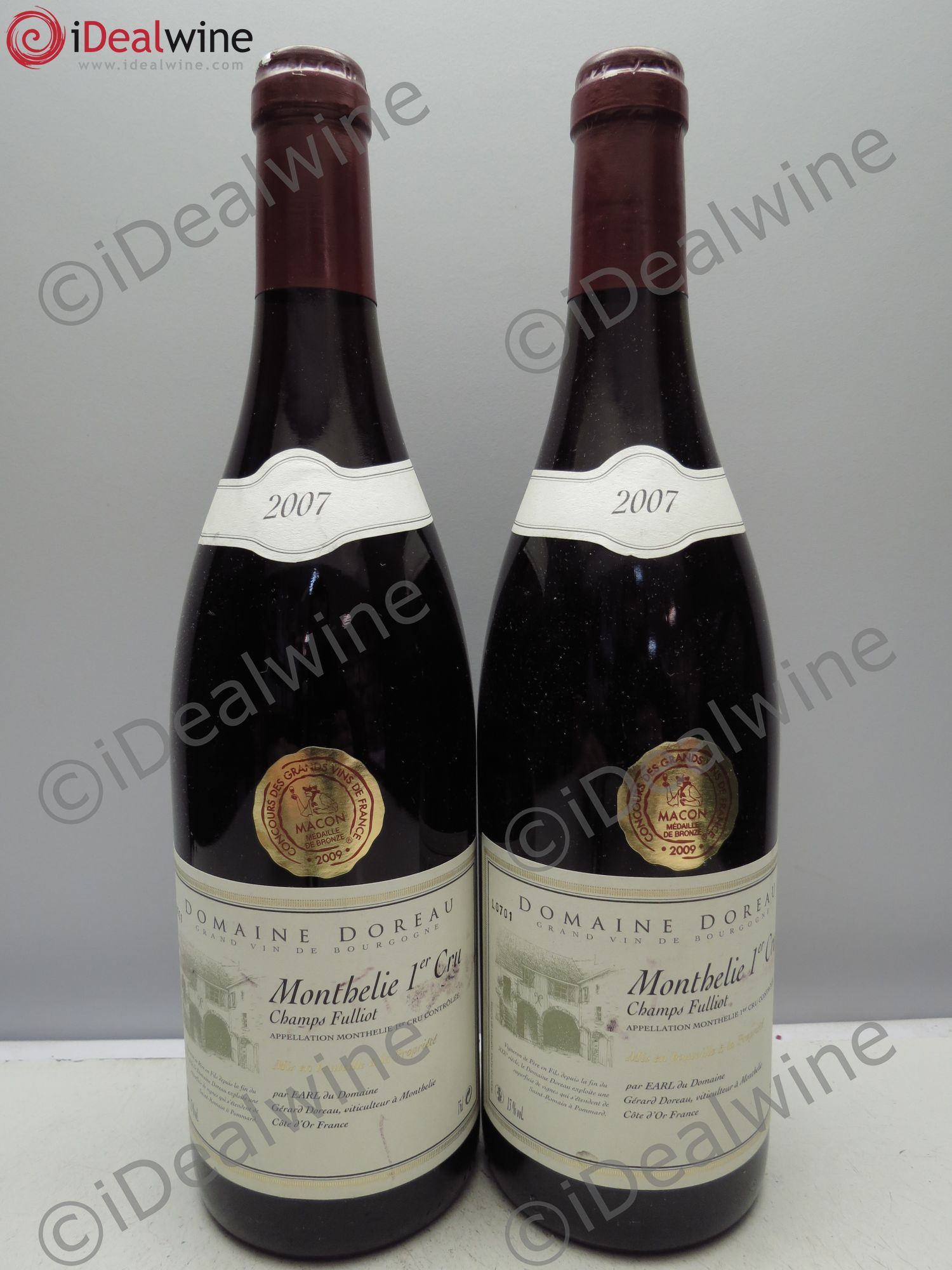 Monthélie 1er Cru (sans prix de réserve / no reserve) 2007 - Posten von 2 Flaschen - 0