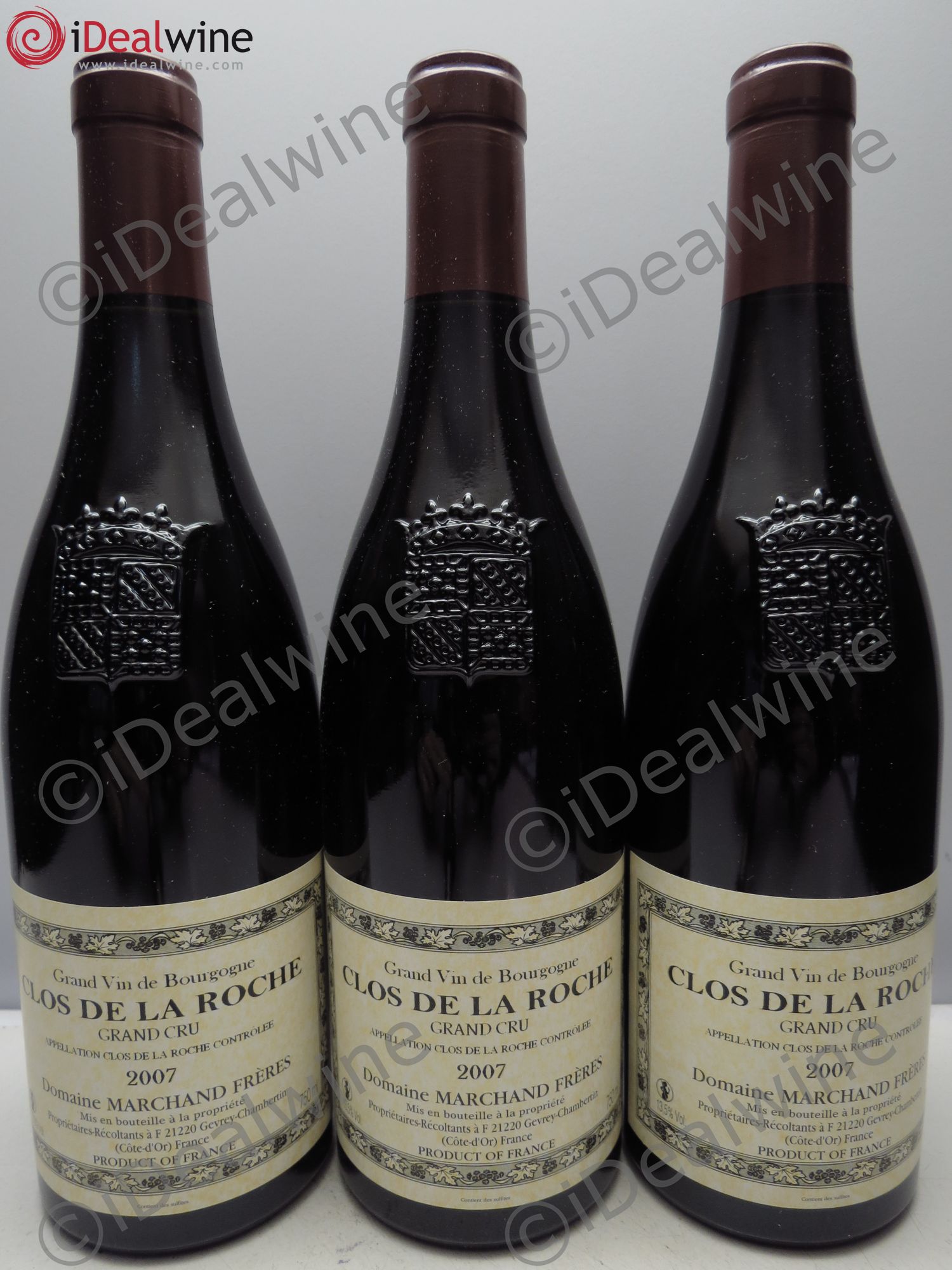Clos de la Roche Grand Cru Domaine Marchand Frères 2007 - Posten von 3 Flaschen - 0