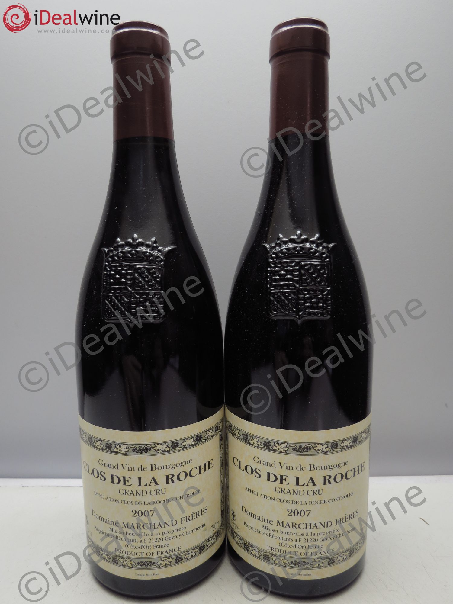 Clos de la Roche Grand Cru Domaine Marchand Frères(sans prix de réserve/no reserve) 2007 - Posten von 2 Flaschen - 0