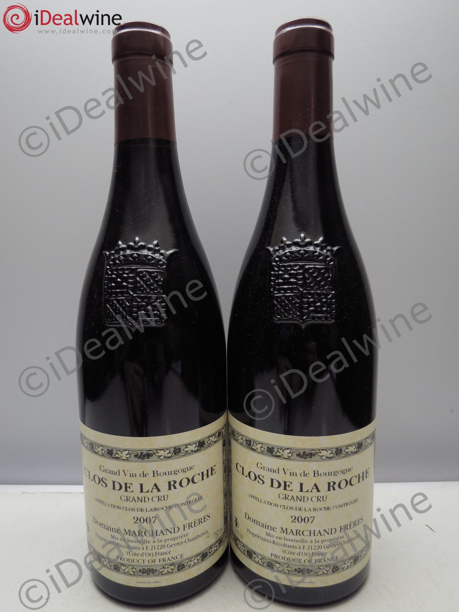 Clos de la Roche Grand Cru Domaine Marchand Frères (sans prix de reserve/no reserve) 2007 - Posten von 2 Flaschen - 0