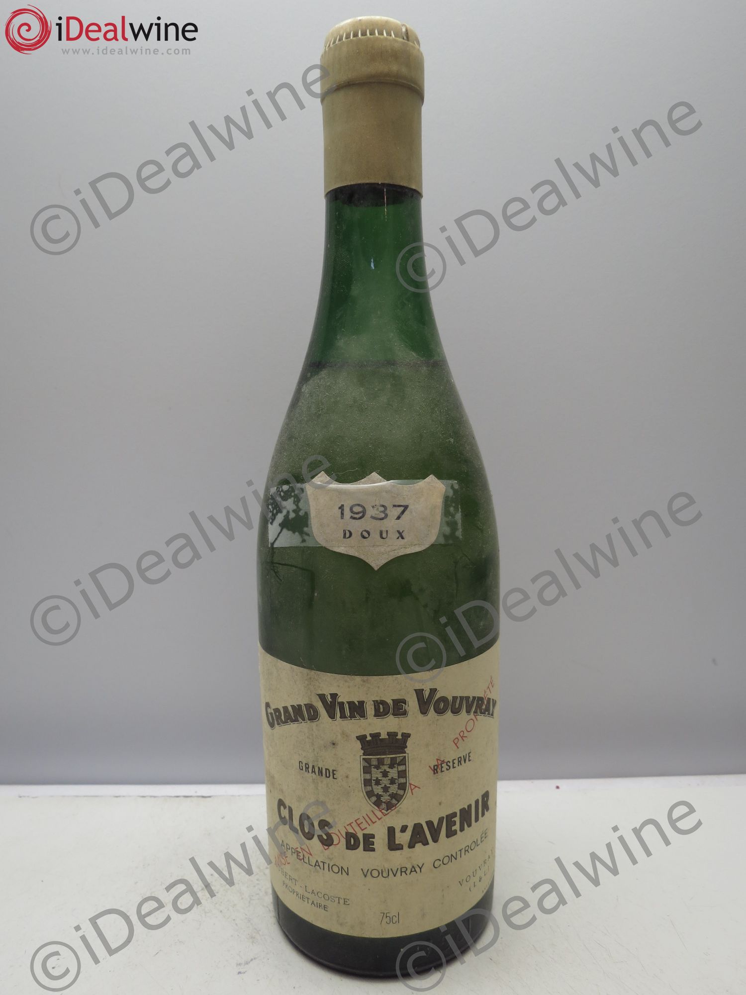 Vouvray Clos de l'Avenir Domaine Albert Lacoste 1937 - Posten von 1 Flasche - 0