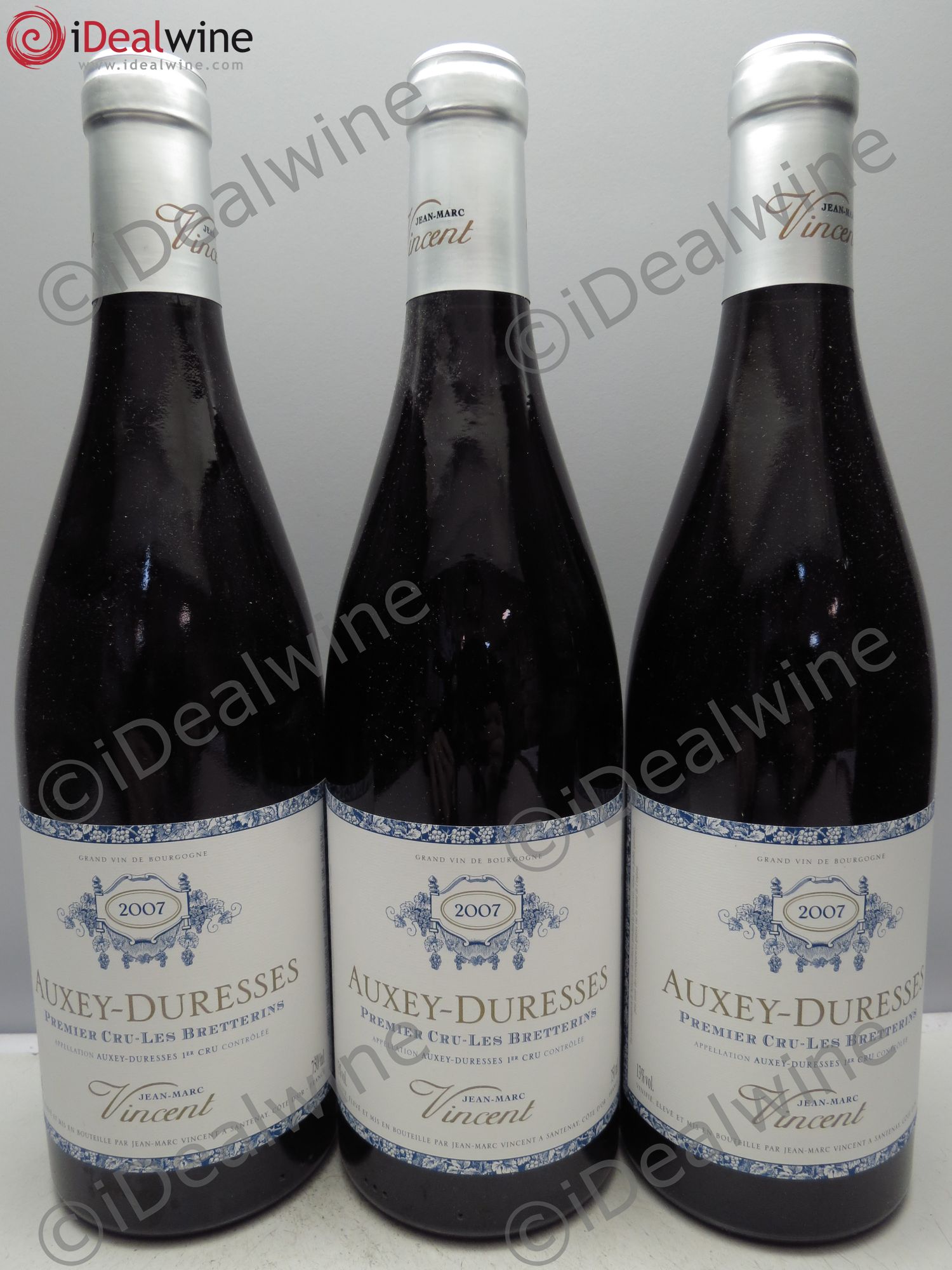Auxey-Duresses 1er Cru J.M Vincent (sans prix de reserve/no reserve) 2007 - Lotto di 3 bottiglie - 0