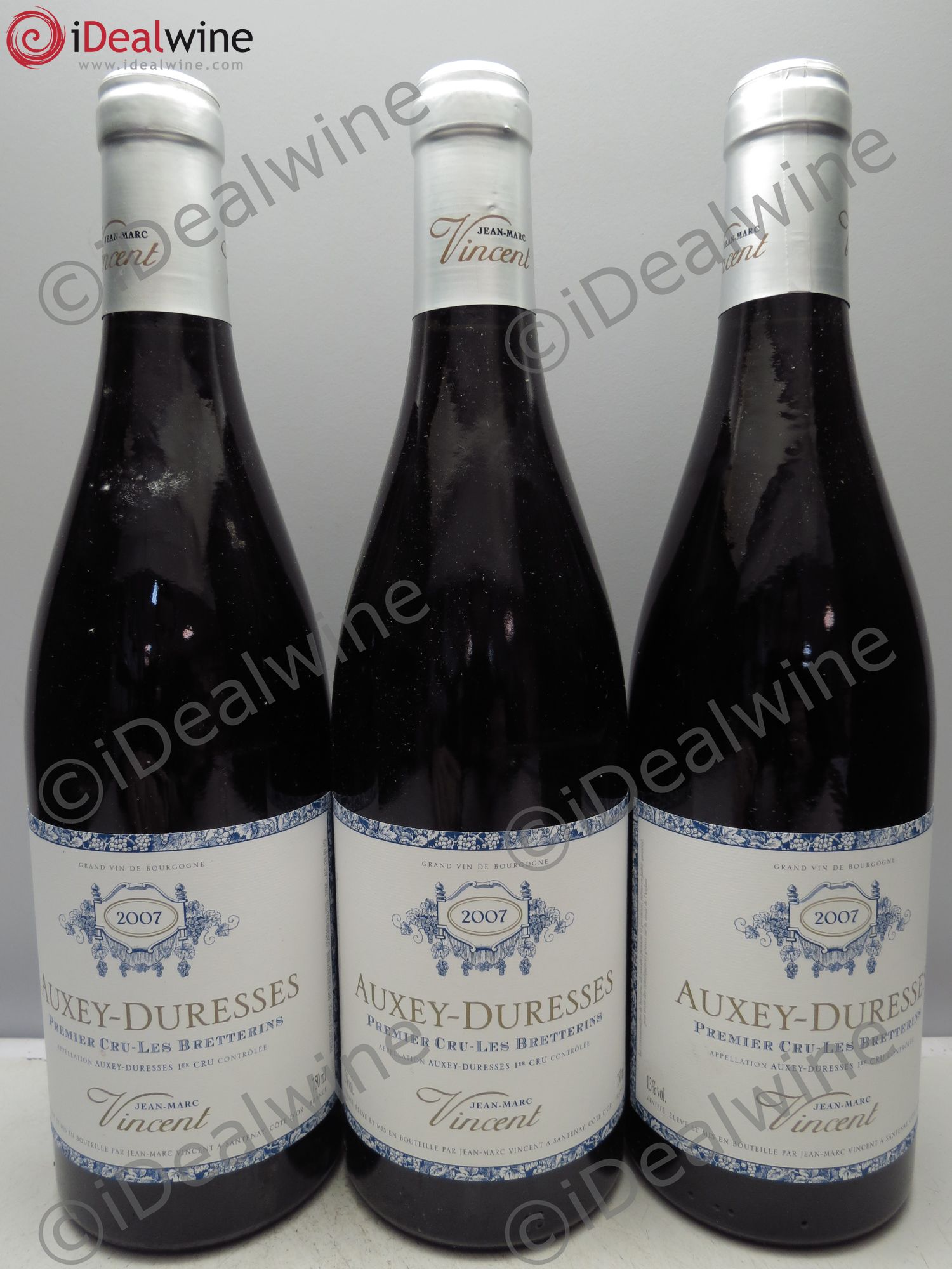 Auxey-Duresses 1er Cru J.M Vincent(sans prix de réserve / no reserve) 2007 - Lotto di 3 bottiglie - 0