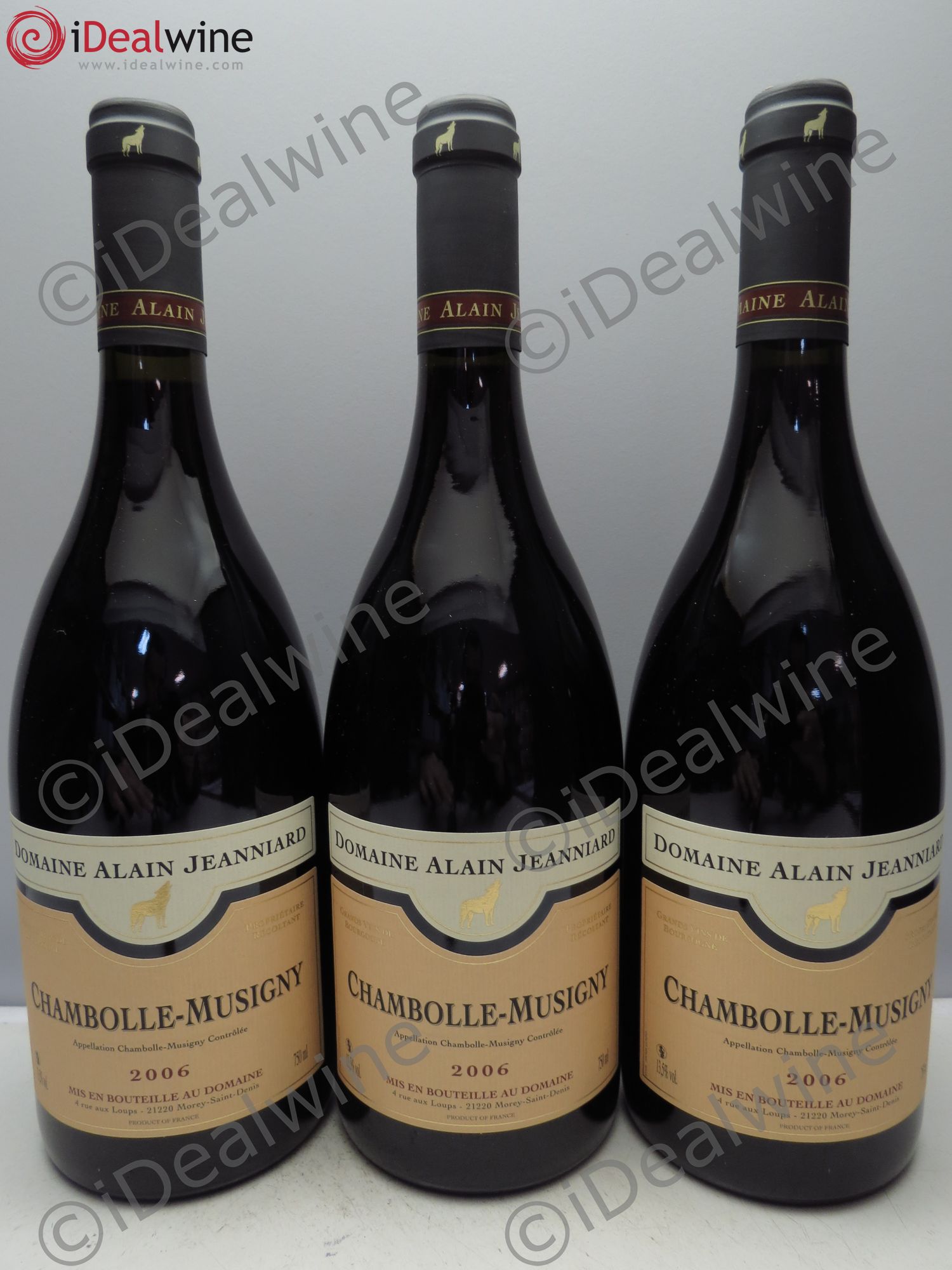 Chambolle-Musigny Domaine Alain Jeanniard(sans prix de réserve/no reserve) 2006 - Posten von 3 Flaschen - 0