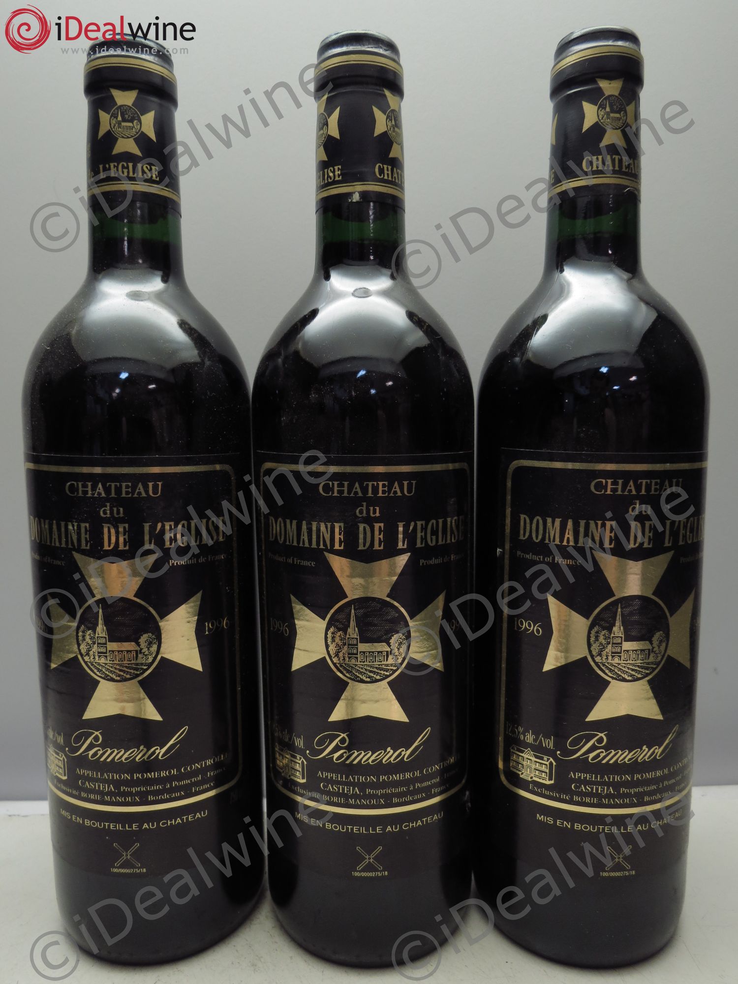 Château du Domaine de l'Église 1996 - Lot de 3 bouteilles - 0