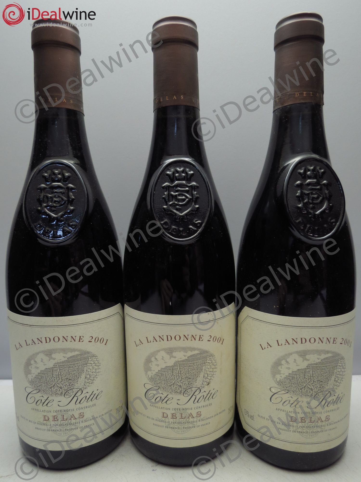 Côte-Rôtie La Landonne Delas Frères (sans prix de réserve/no reserve) 2001 - Posten von 3 Flaschen - 0