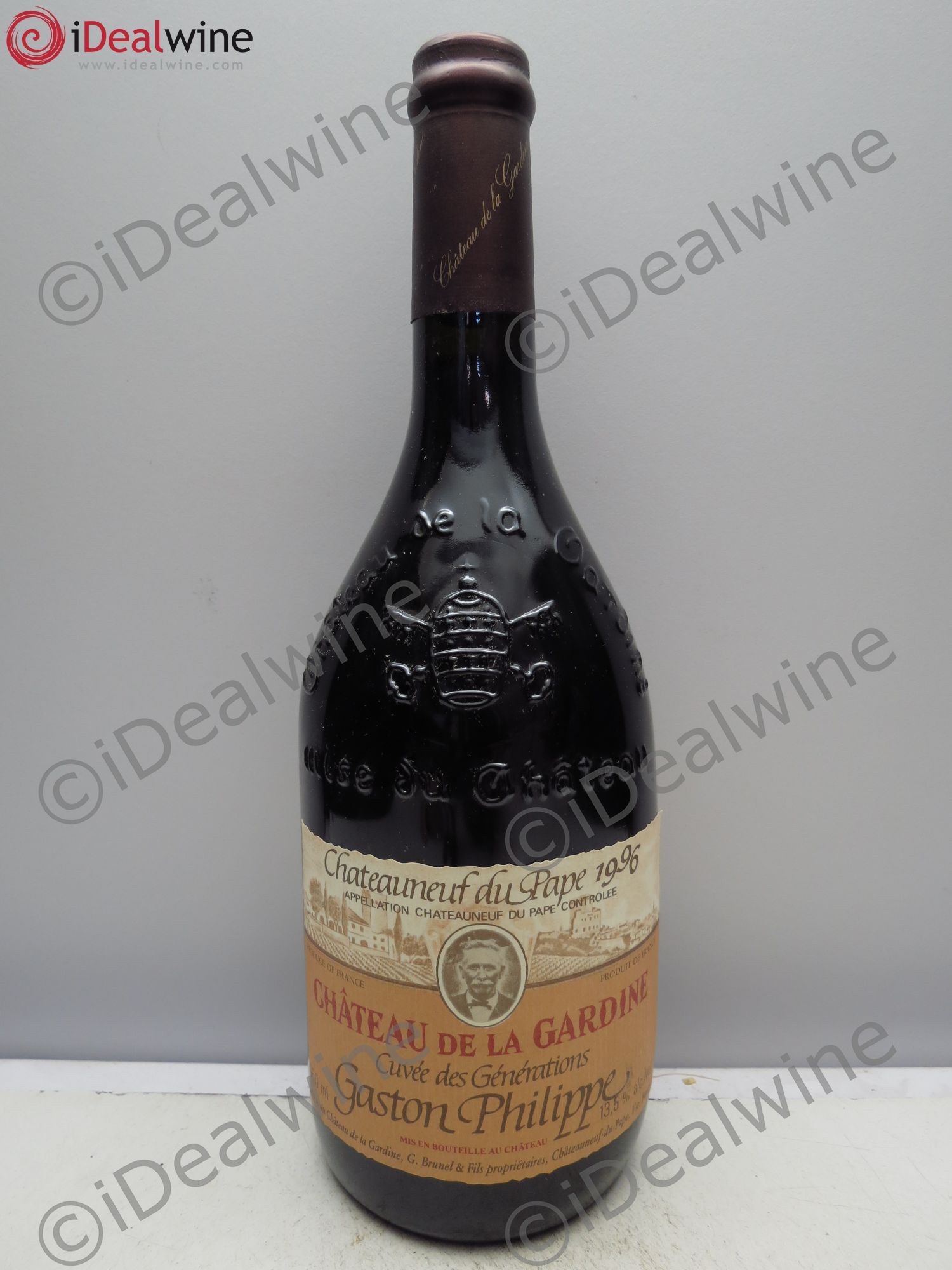 Châteauneuf-du-Pape Château de La Gardine Cuvée des Générations Gaston Philippe Famille Brunel 1996 - Lot de 1 bouteille - 0