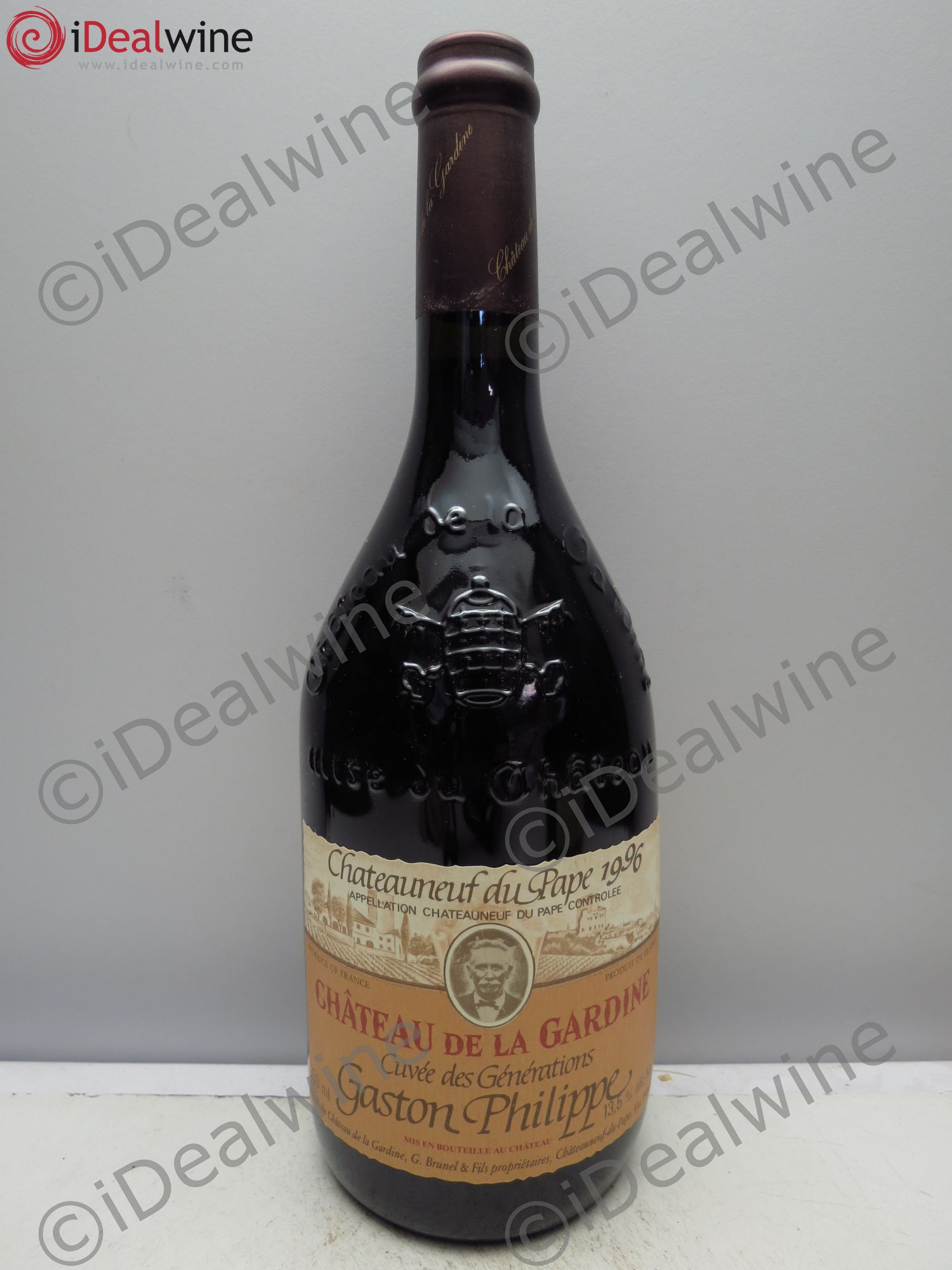 Châteauneuf-du-Pape Château de La Gardine Cuvée des Générations Gaston Philippe Famille Brunel 1996 - Lot de 1 bouteille - 0