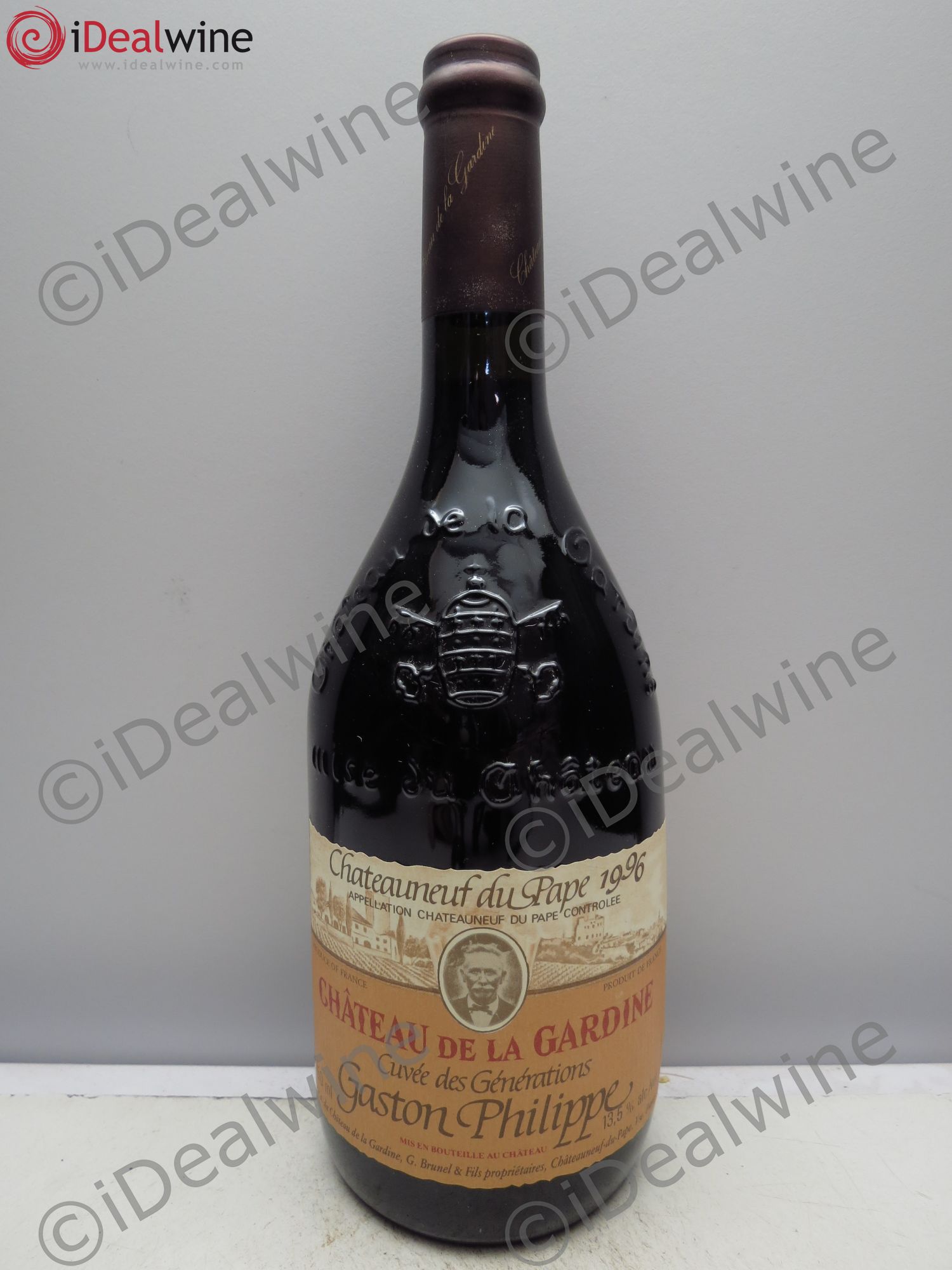 Châteauneuf-du-Pape Château de La Gardine Cuvée des Générations Gaston Philippe Famille Brunel (sans prix de réserve / no reserve) 1996 - Posten von 1 Flasche - 0