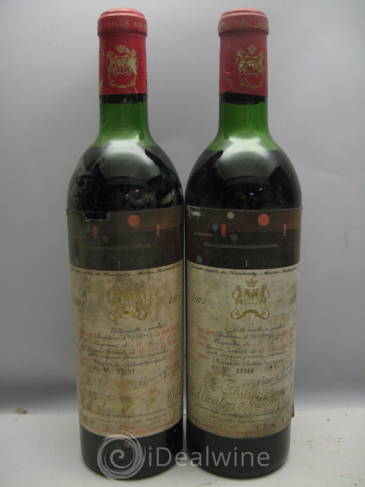 Château Mouton Rothschild 1er Grand Cru Classé 1971 - Lot de 6 bouteilles - 0
